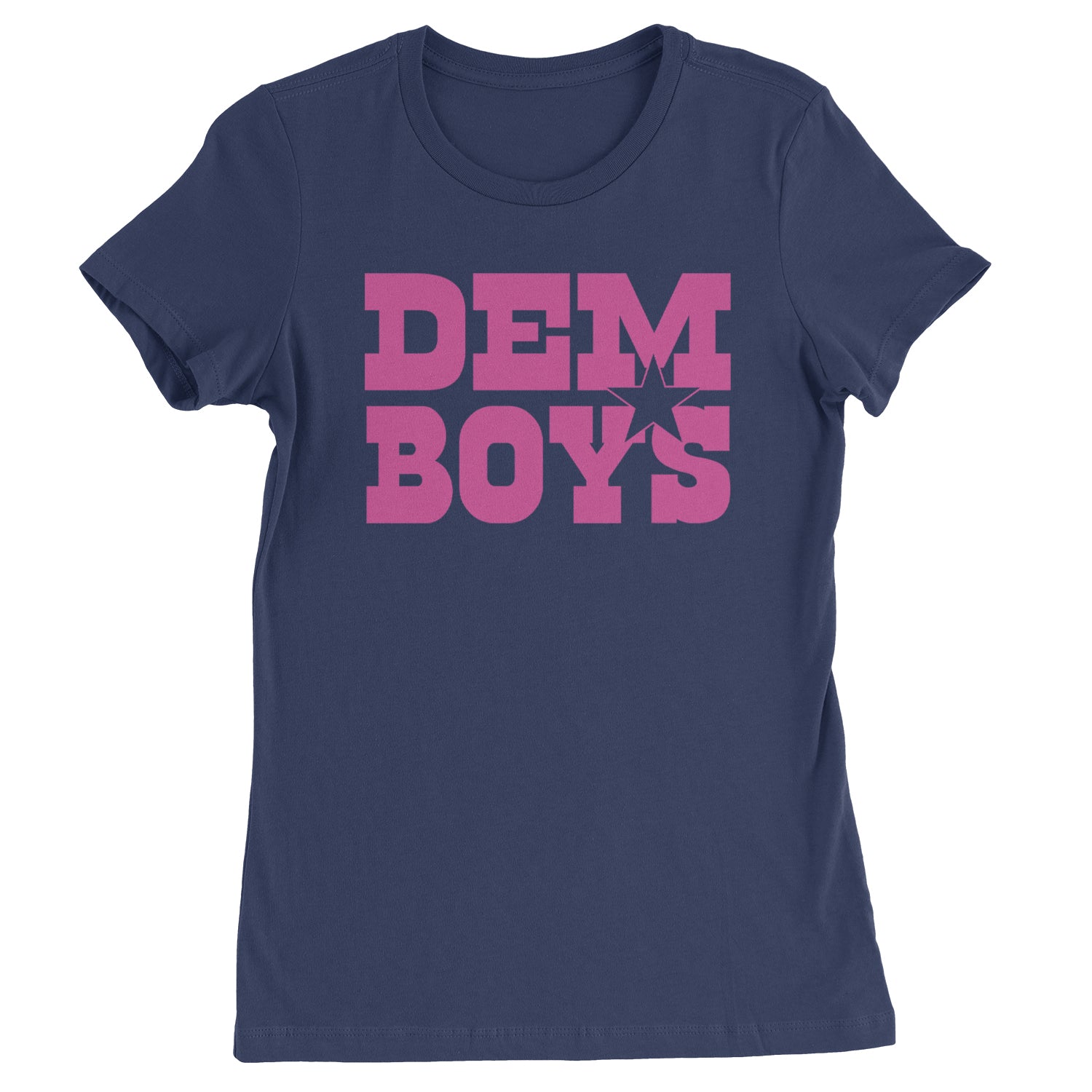 Dem Boys Hot Pink Dallas  Womens T-shirt Navy Blue