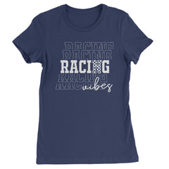 Racing Vibes Womens T-shirt Navy Blue