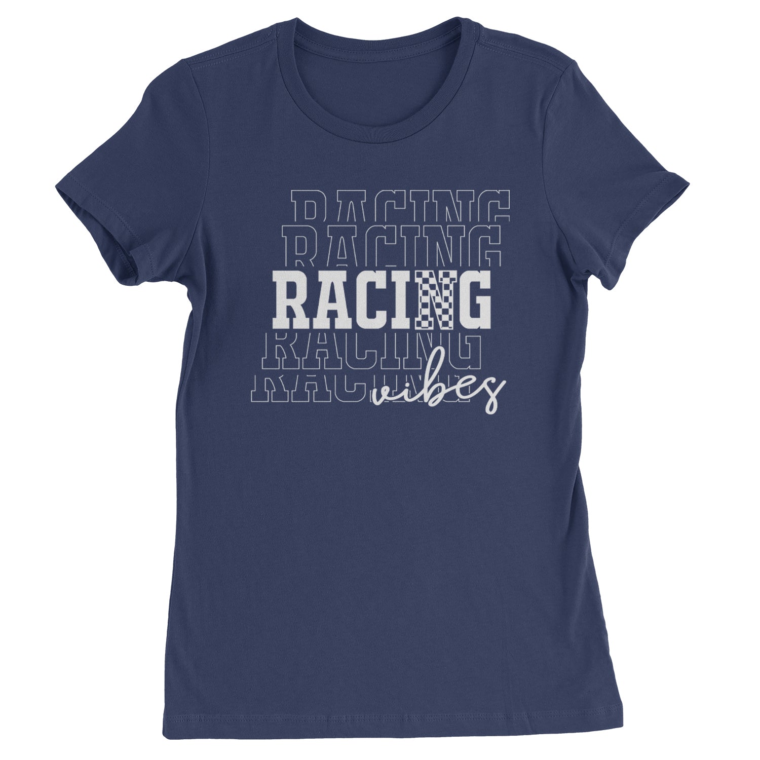 Racing Vibes Womens T-shirt Navy Blue