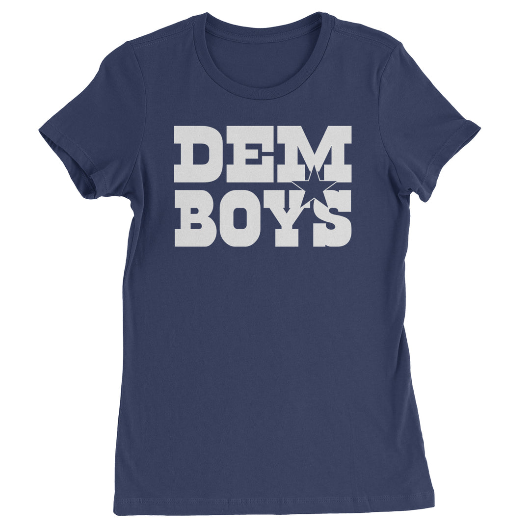 Women's Heavyweight Cotton T-Shirt with bold "DEM BOYS" text and a star accent for Dallas football fandom