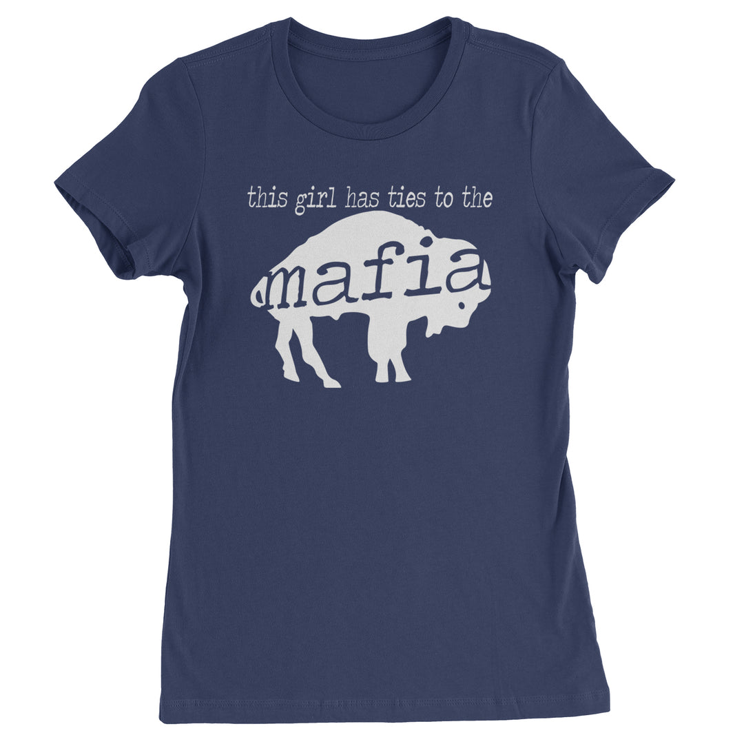 This Girl Has Ties To The Bills Mafia Womens T-shirt Navy Blue