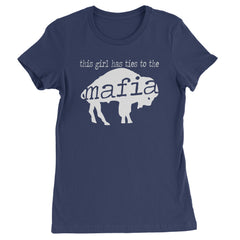 This Girl Has Ties To The Bills Mafia Womens T-shirt Navy Blue