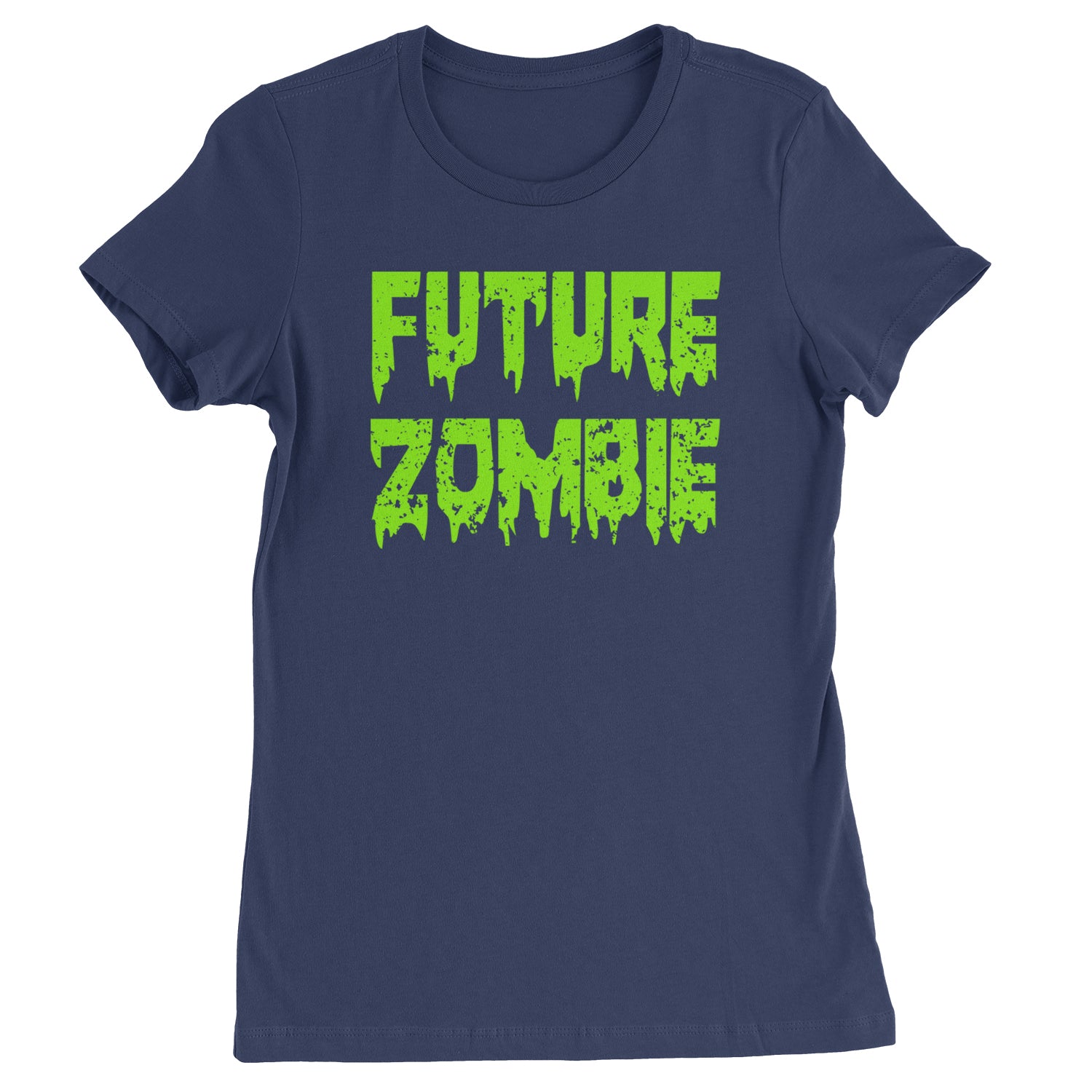 Future Zombie Horror Womens T-shirt Navy Blue