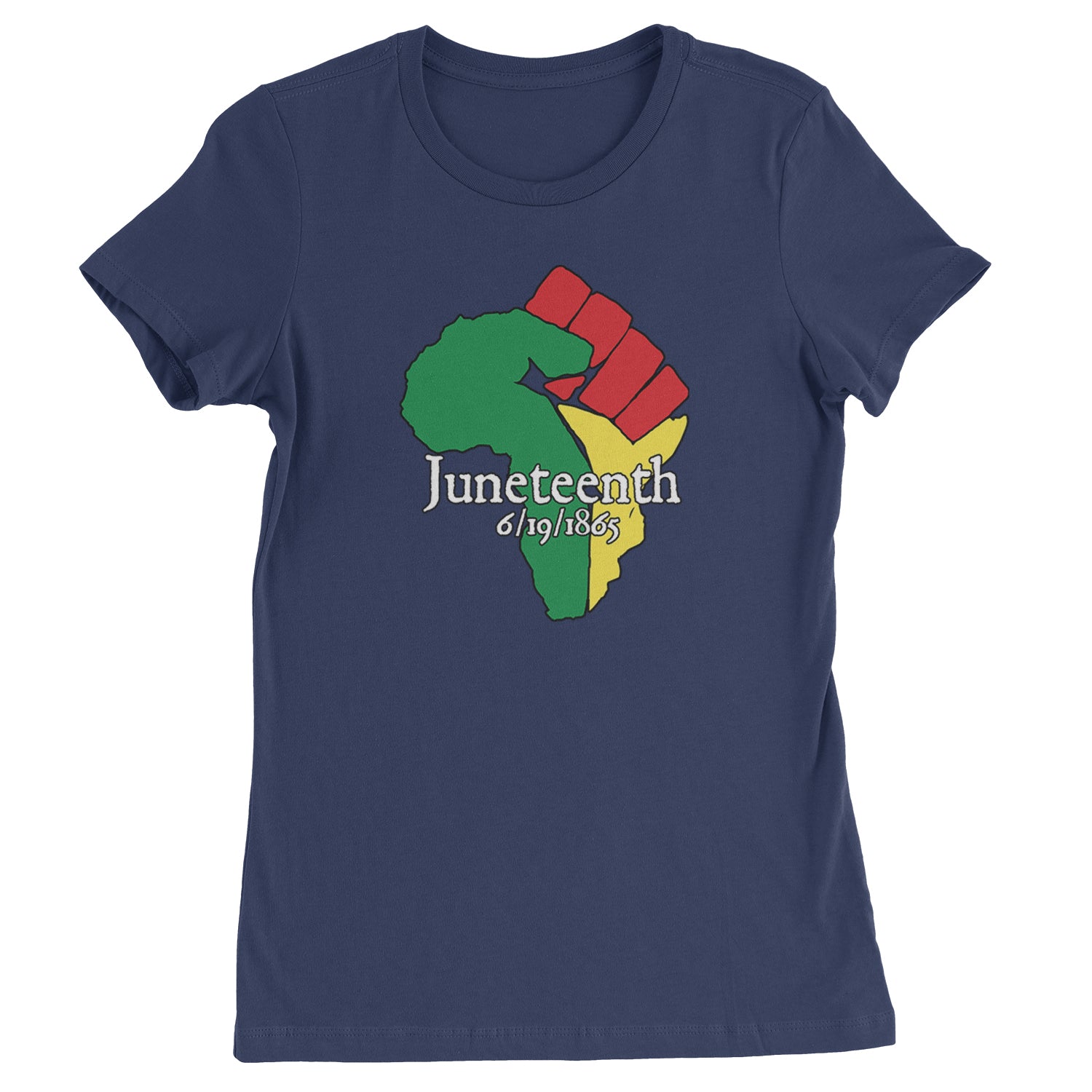 Juneteenth Raised Fist Africa Celebrate Emancipation Day  Womens T-shirt Navy Blue