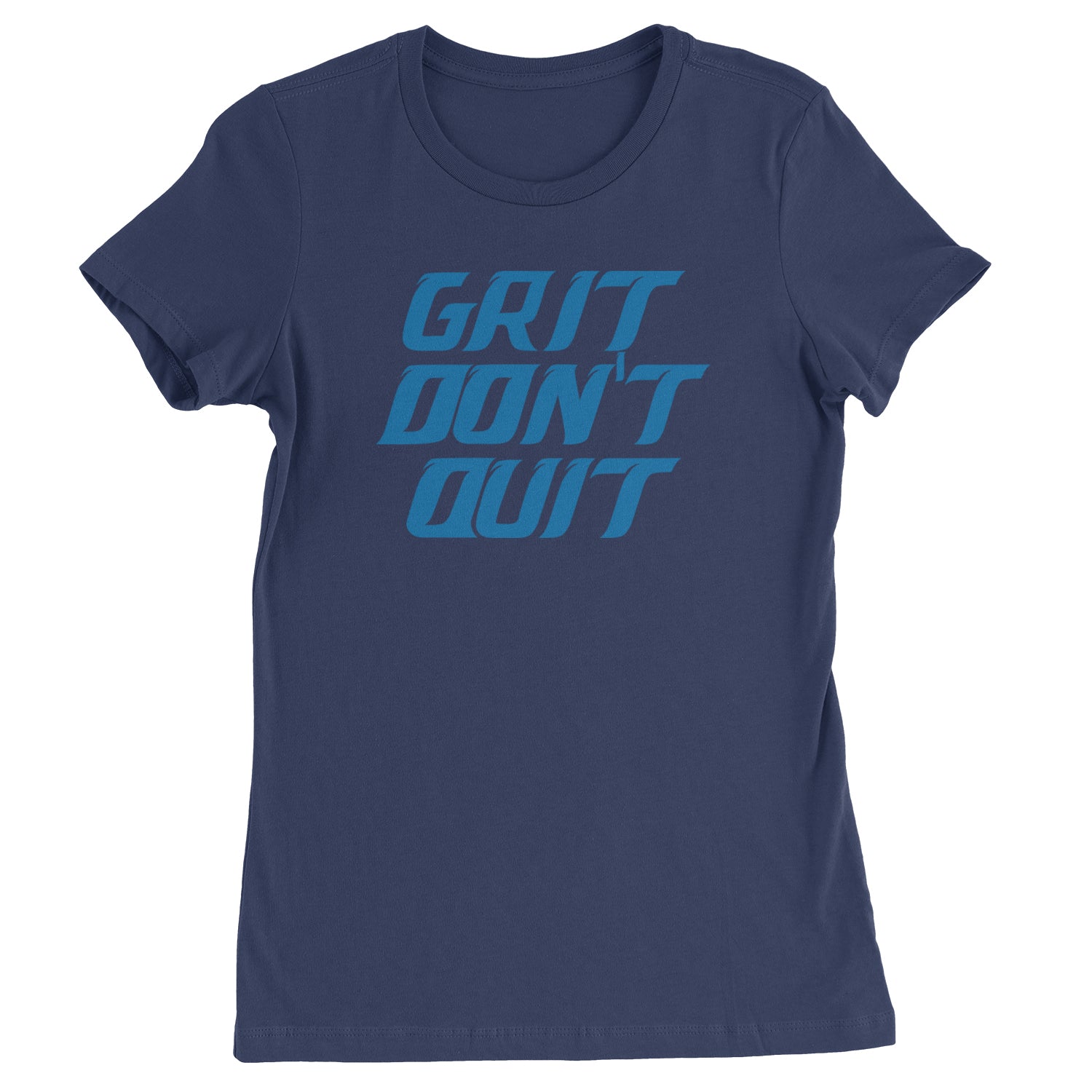 Grit Don't Quit Detroit Grit Womens T-shirt Navy Blue