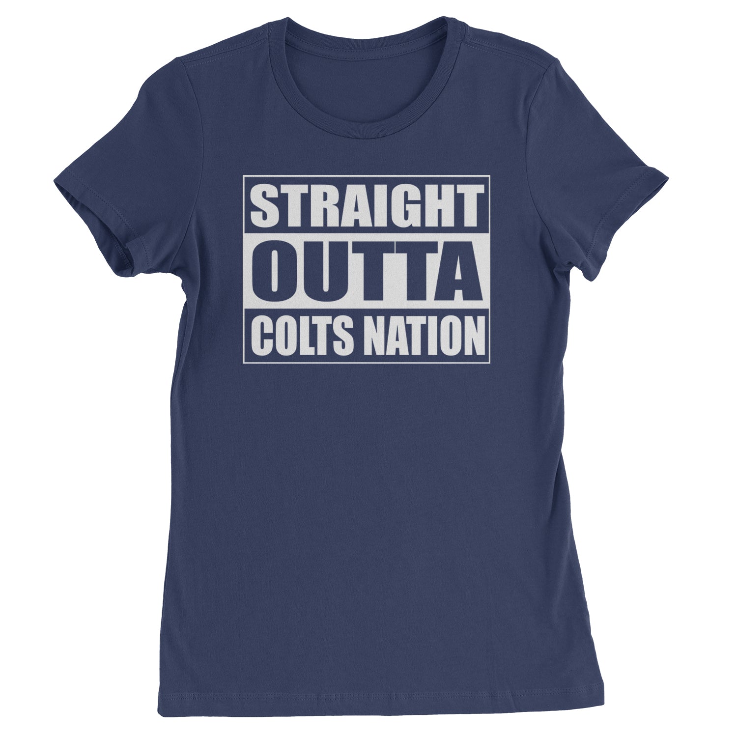 Straight Outta Colts Nation Football  Womens T-shirt Navy Blue