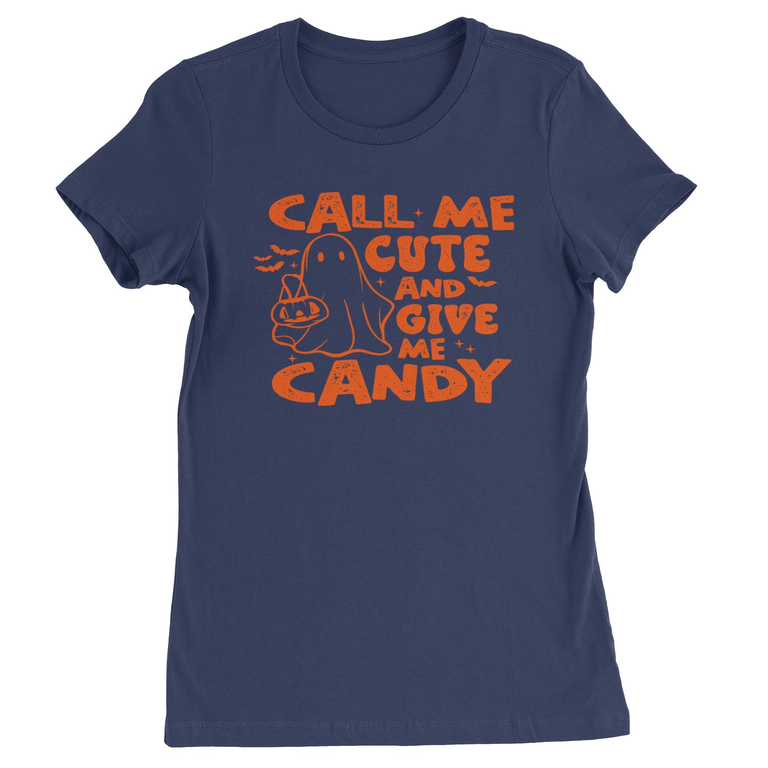 Call Me Cute And Give Me Candy Womens T-shirt Navy Blue