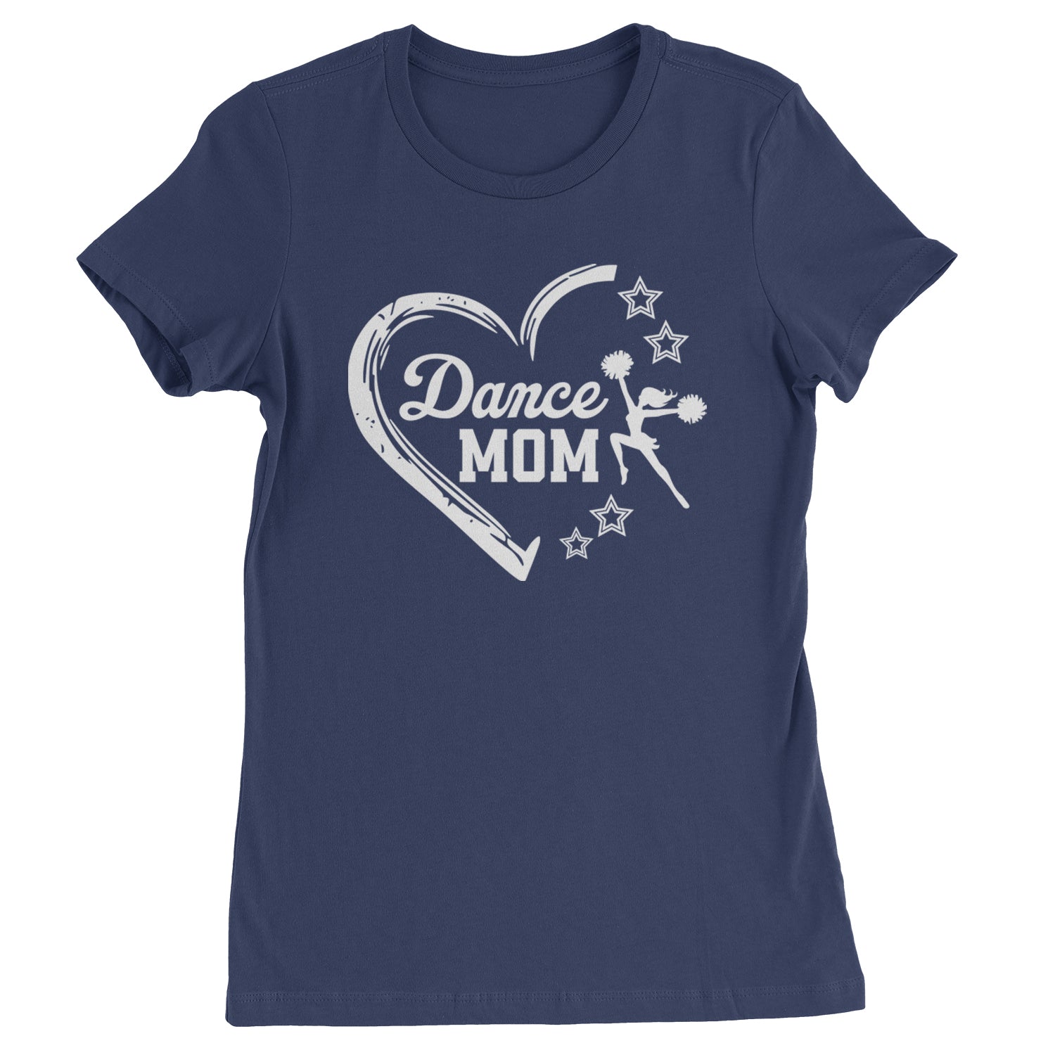 Heart Dance Mom Love Womens T-shirt Navy Blue