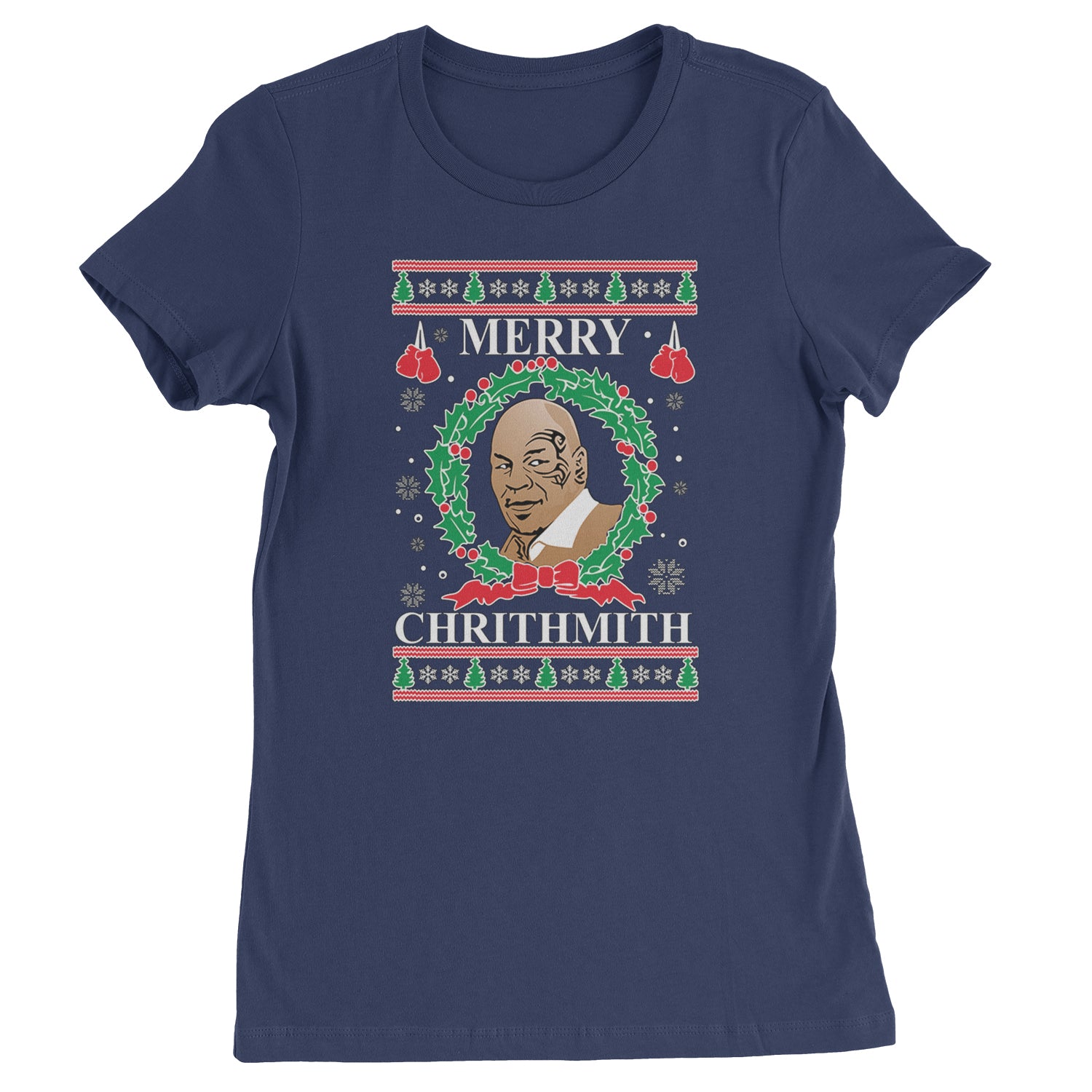 Merry Chrithmith Ugly Christmas  Womens T-shirt Navy Blue