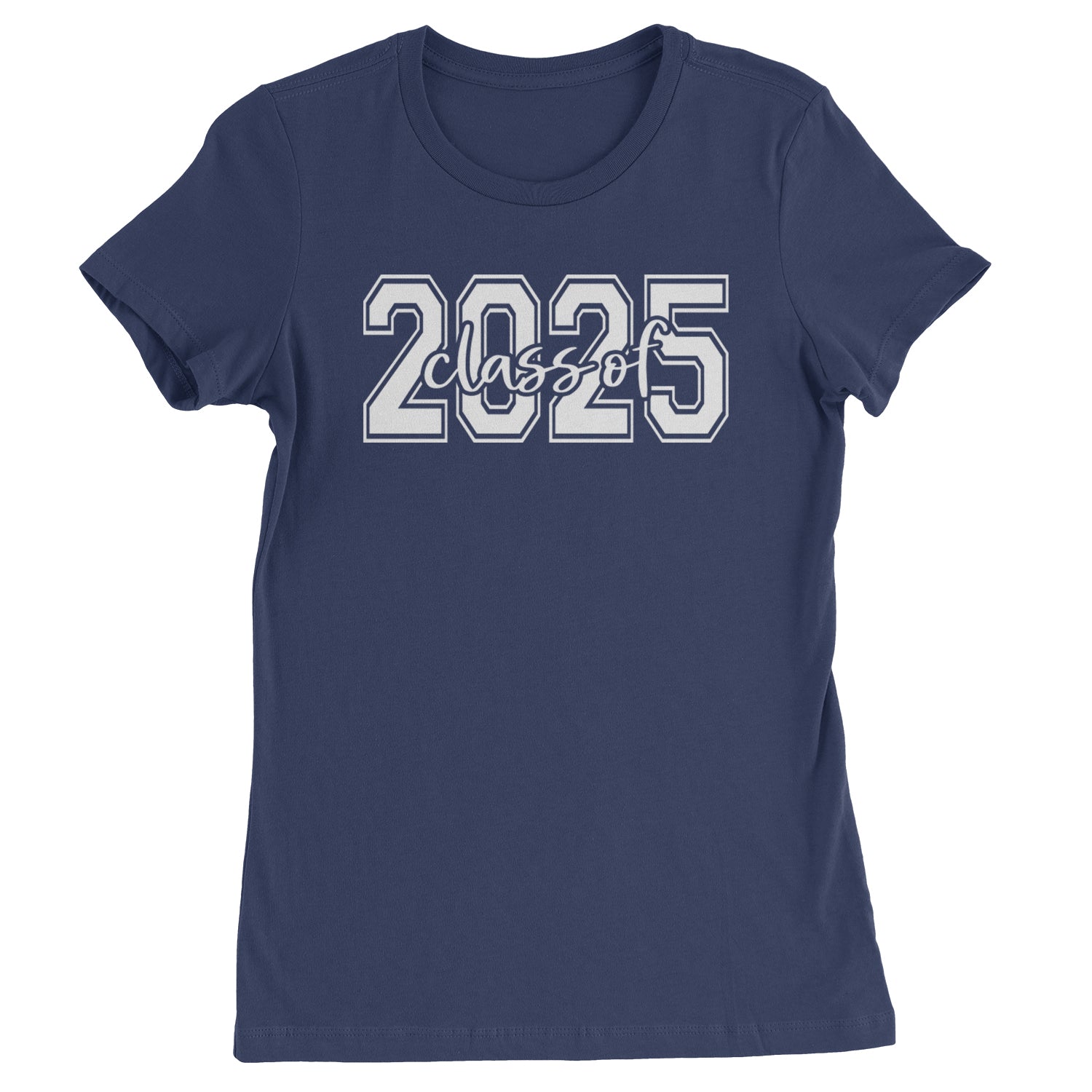 Class Of 2025 Graduation Womens T-shirt Navy Blue