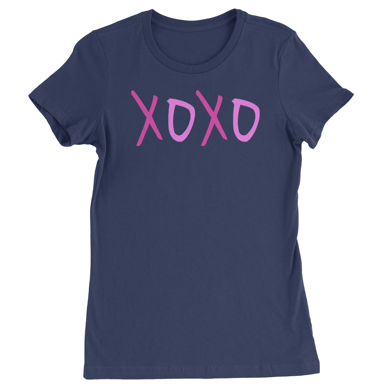 XOXO Pink Print  Womens T-shirt Navy Blue