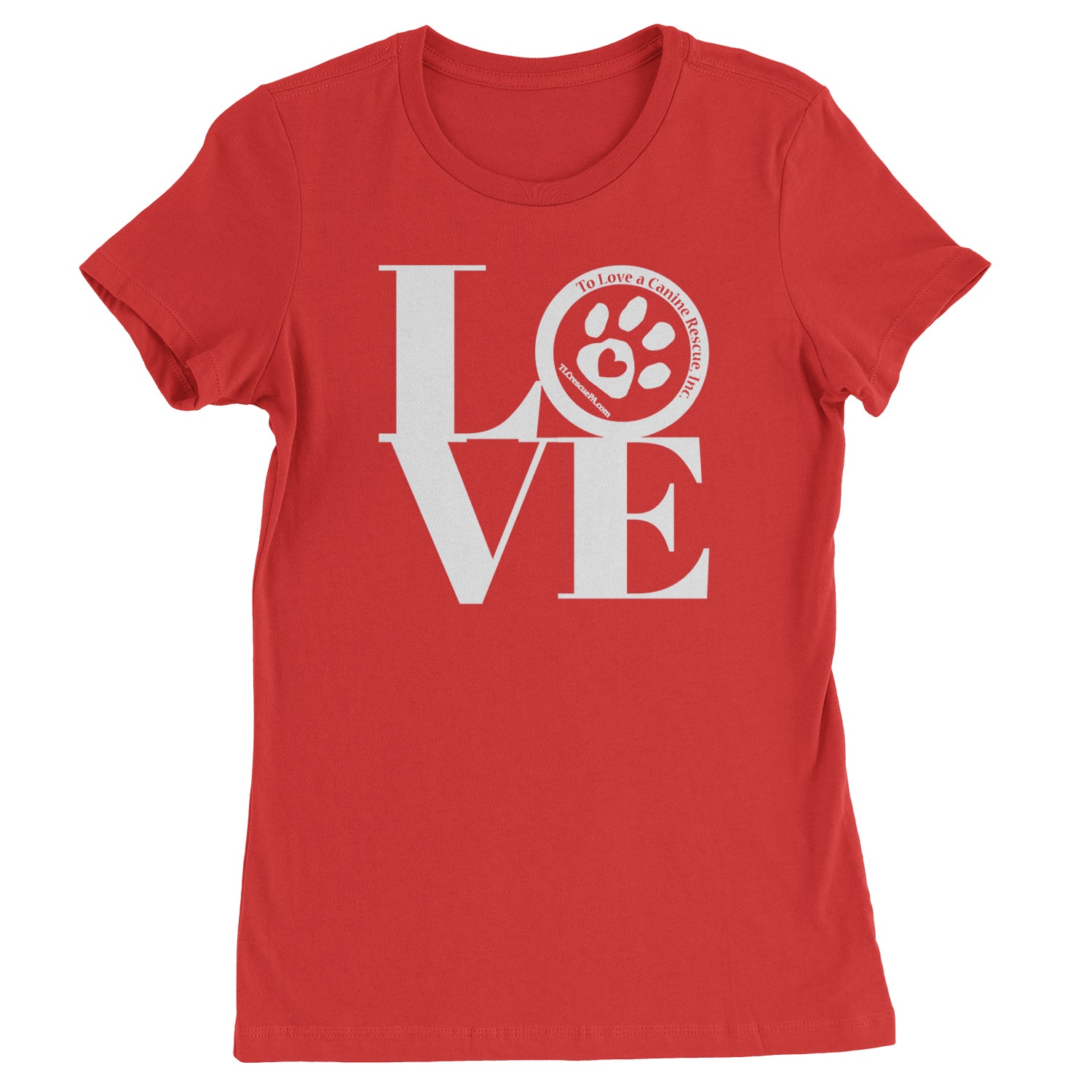 TLC LOVE Dog Rescue Womens T-shirt Red