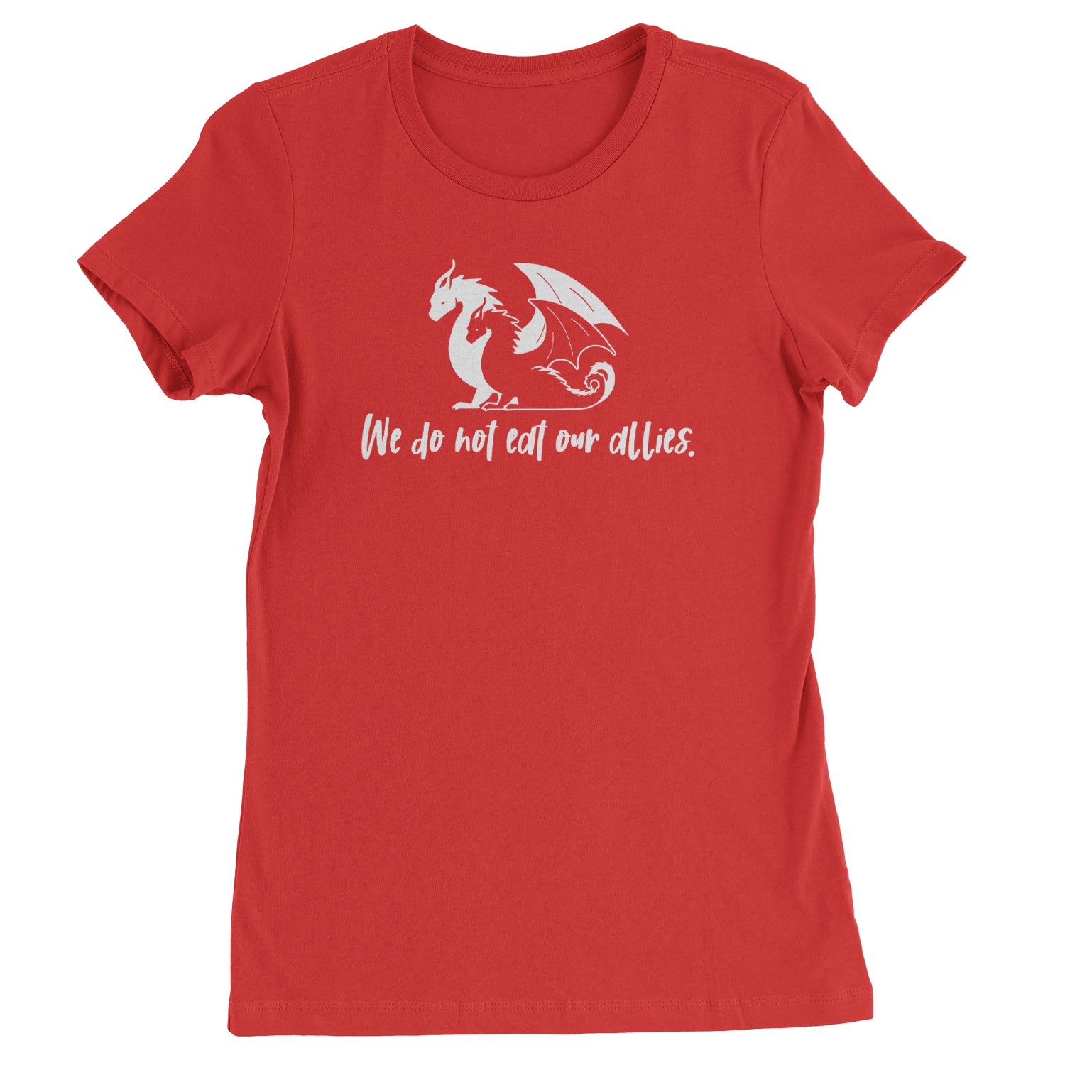 We Do Not Eat Our Allies Fourth Wing Basgiath  Womens T-shirt Red