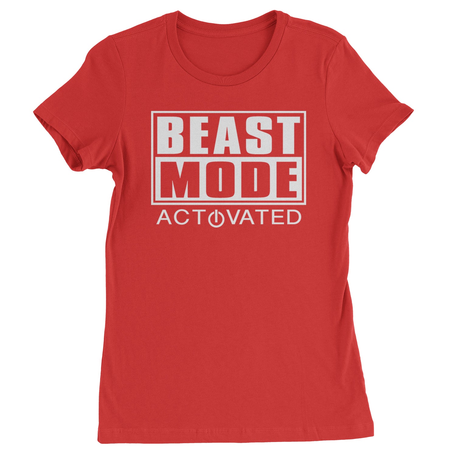 Activated Beast Mode Workout Gym Clothing Womens T-shirt Red