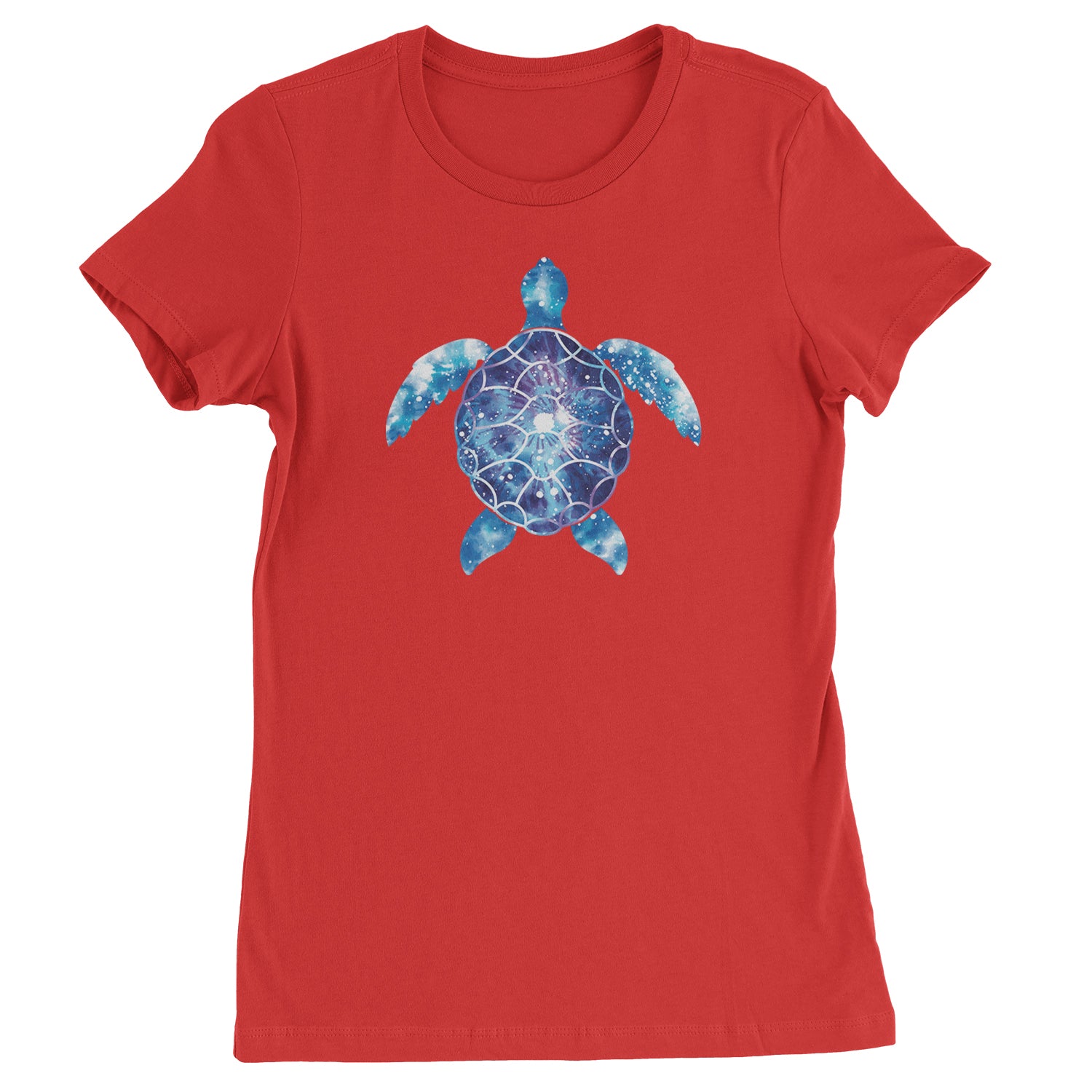 Ocean Aura Tie-Dye Sea Turtle Womens T-shirt Red