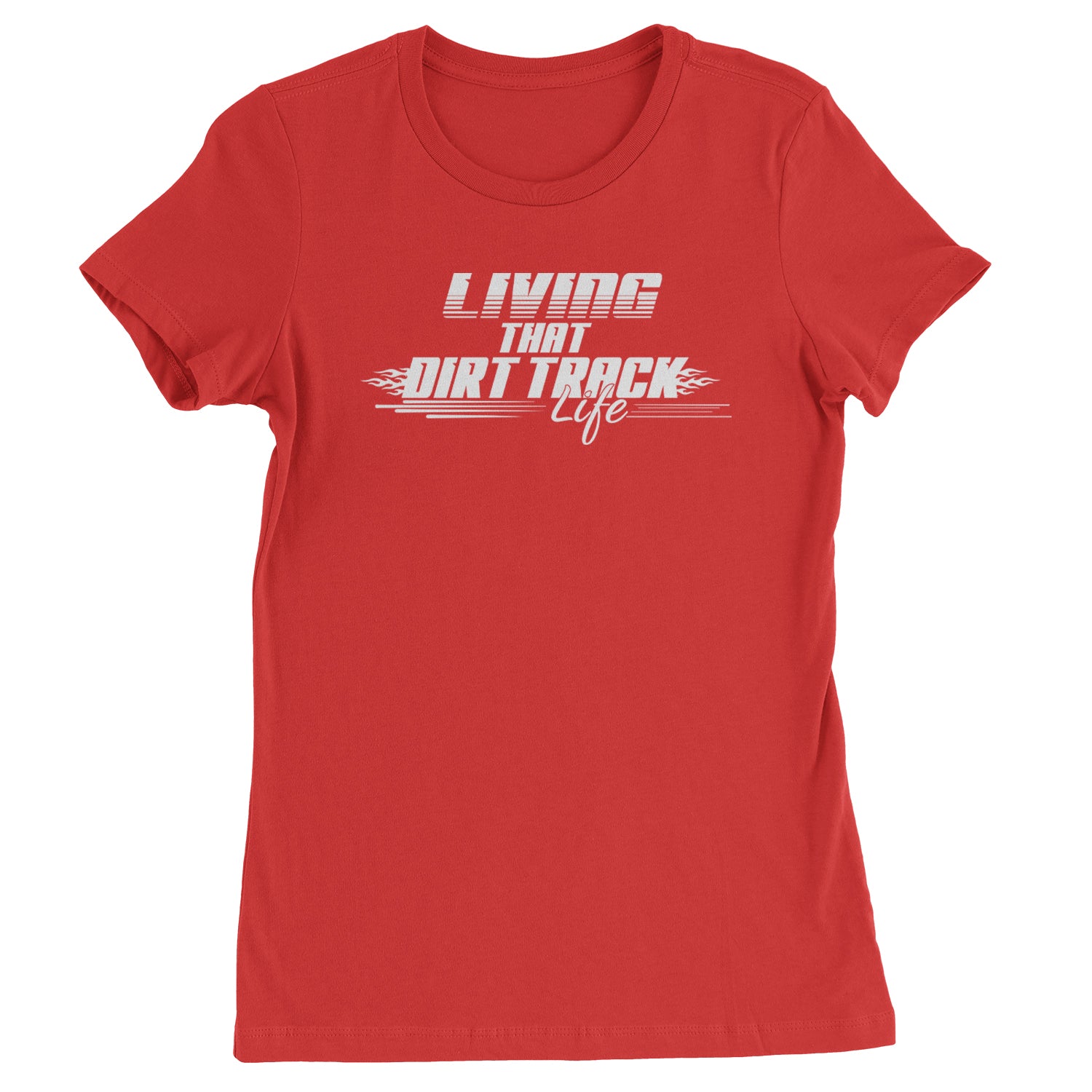 Living That Dirt Track Life Womens T-shirt Red