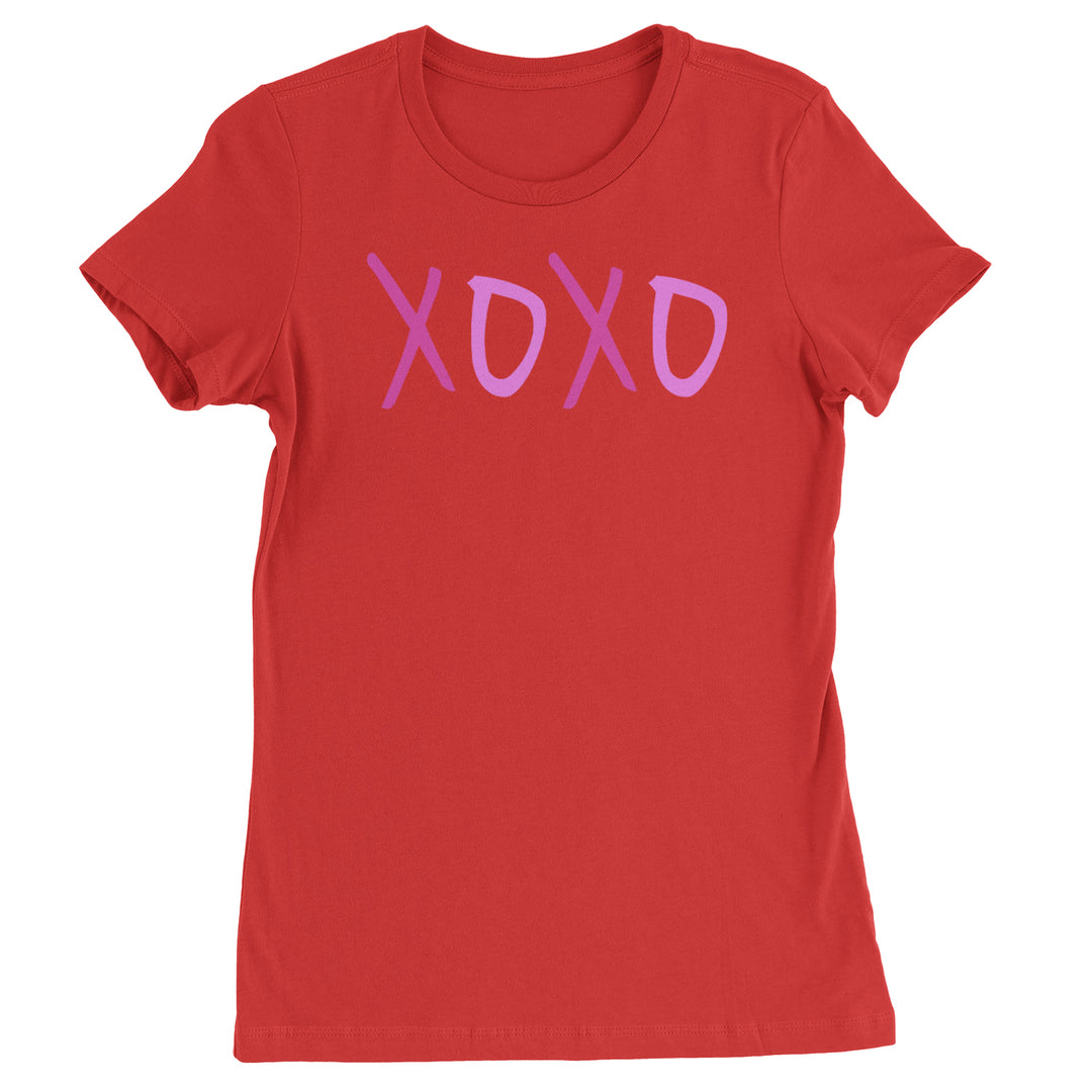 XOXO Pink Print  Womens T-shirt Red