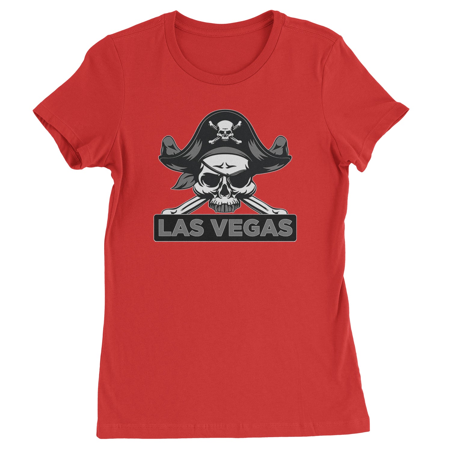 Raider Skull Straight Outta Las Vegas Womens T-shirt Red