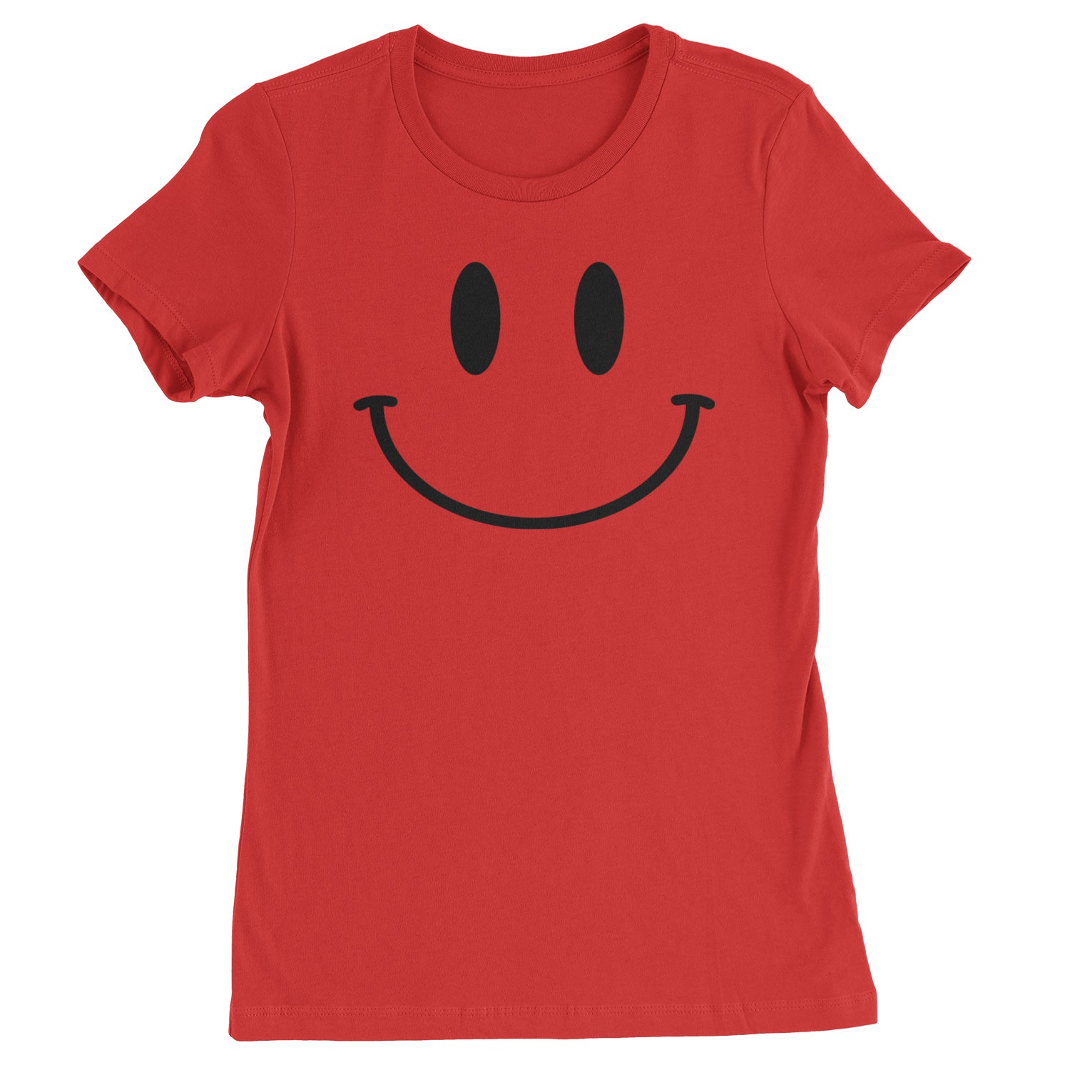 Smile Face Womens T-shirt Red