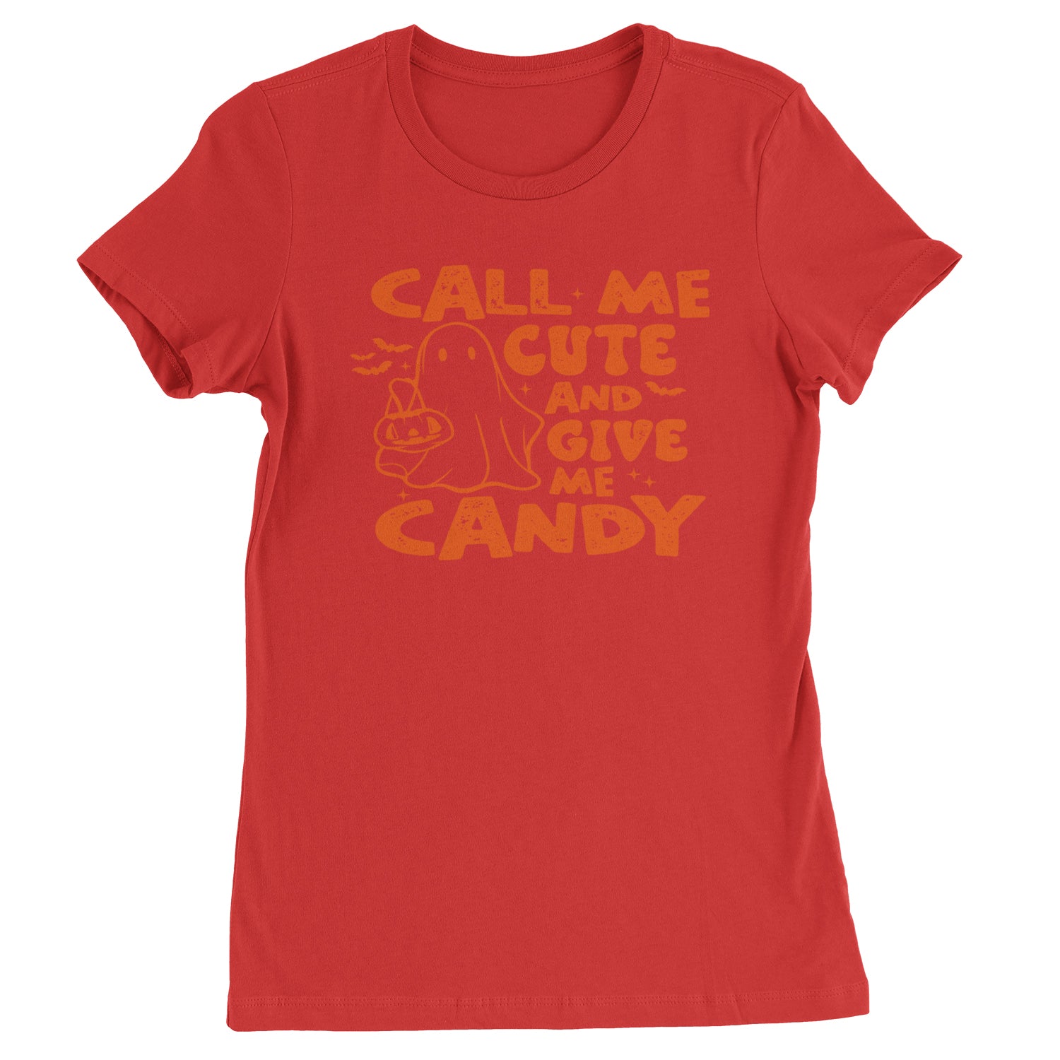 Call Me Cute And Give Me Candy Womens T-shirt Red