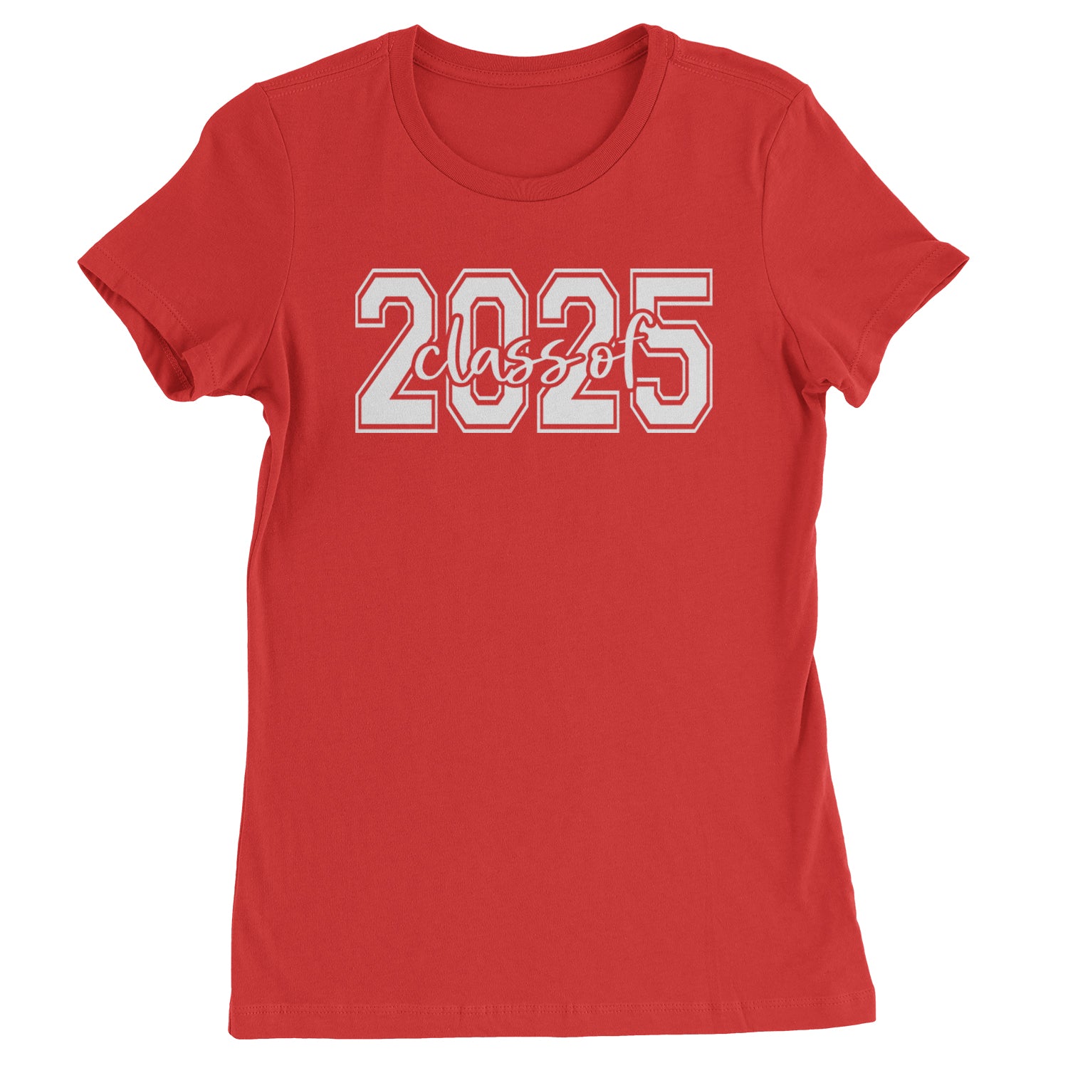 Class Of 2025 Graduation Womens T-shirt Red