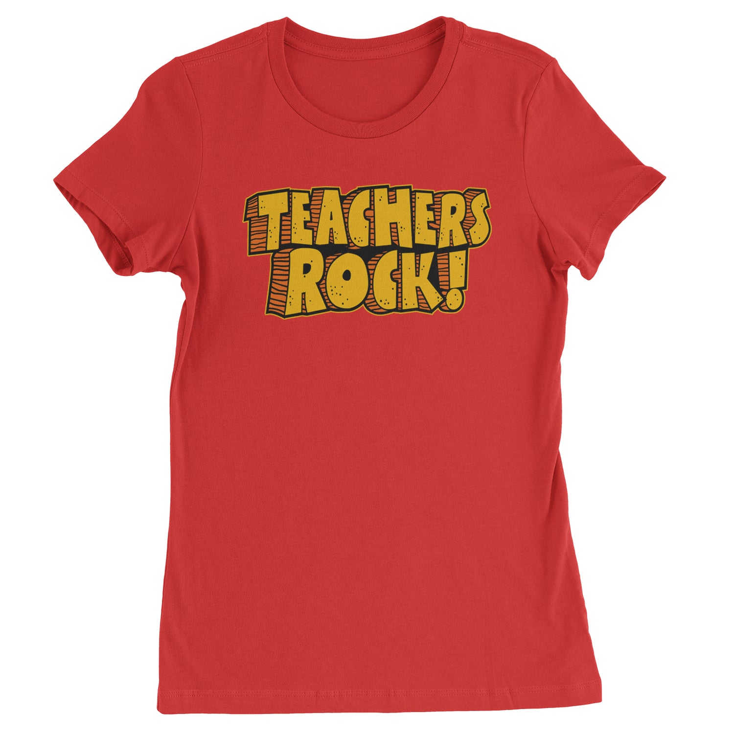 Teachers Rock Retro  Womens T-shirt Red