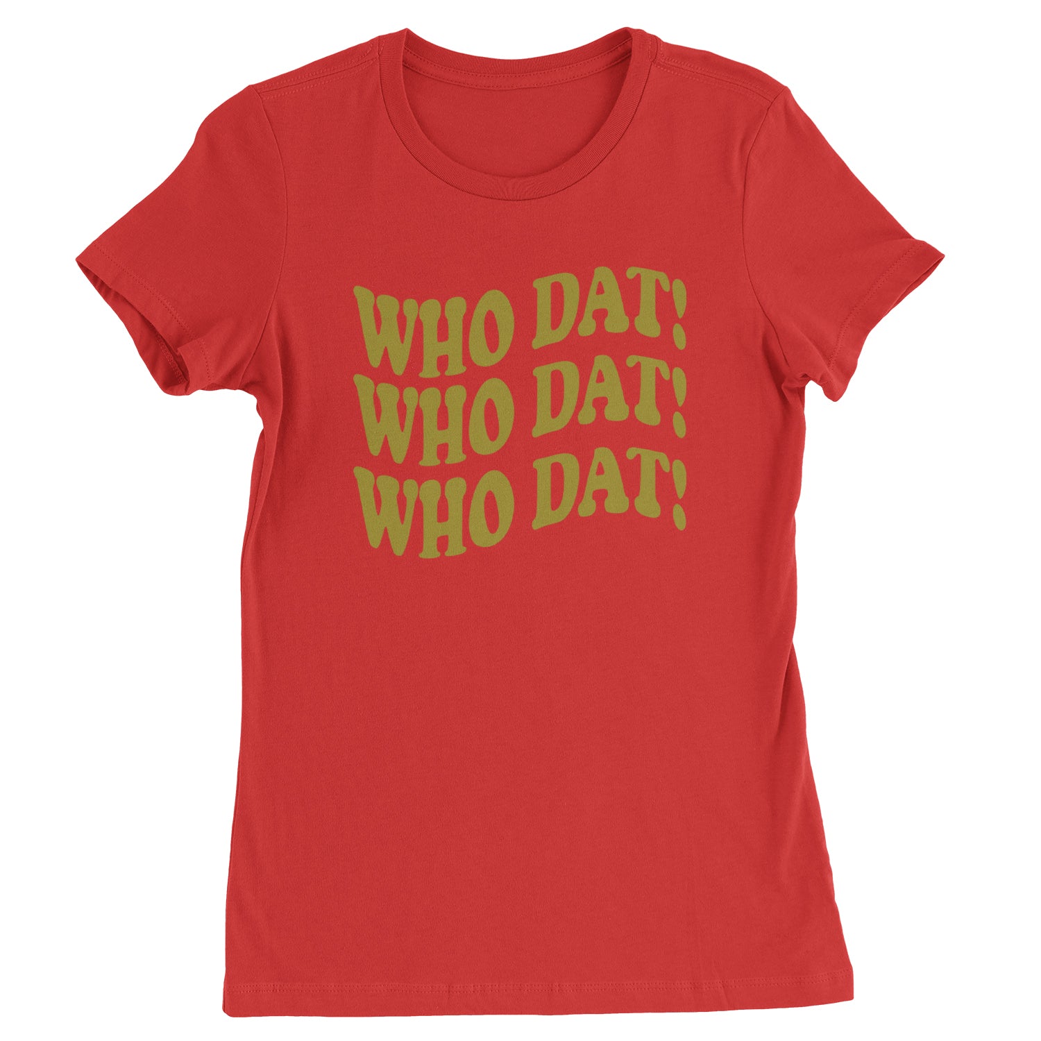 Who Dat Wavy Design Who Dat Nation Womens T-shirt Red