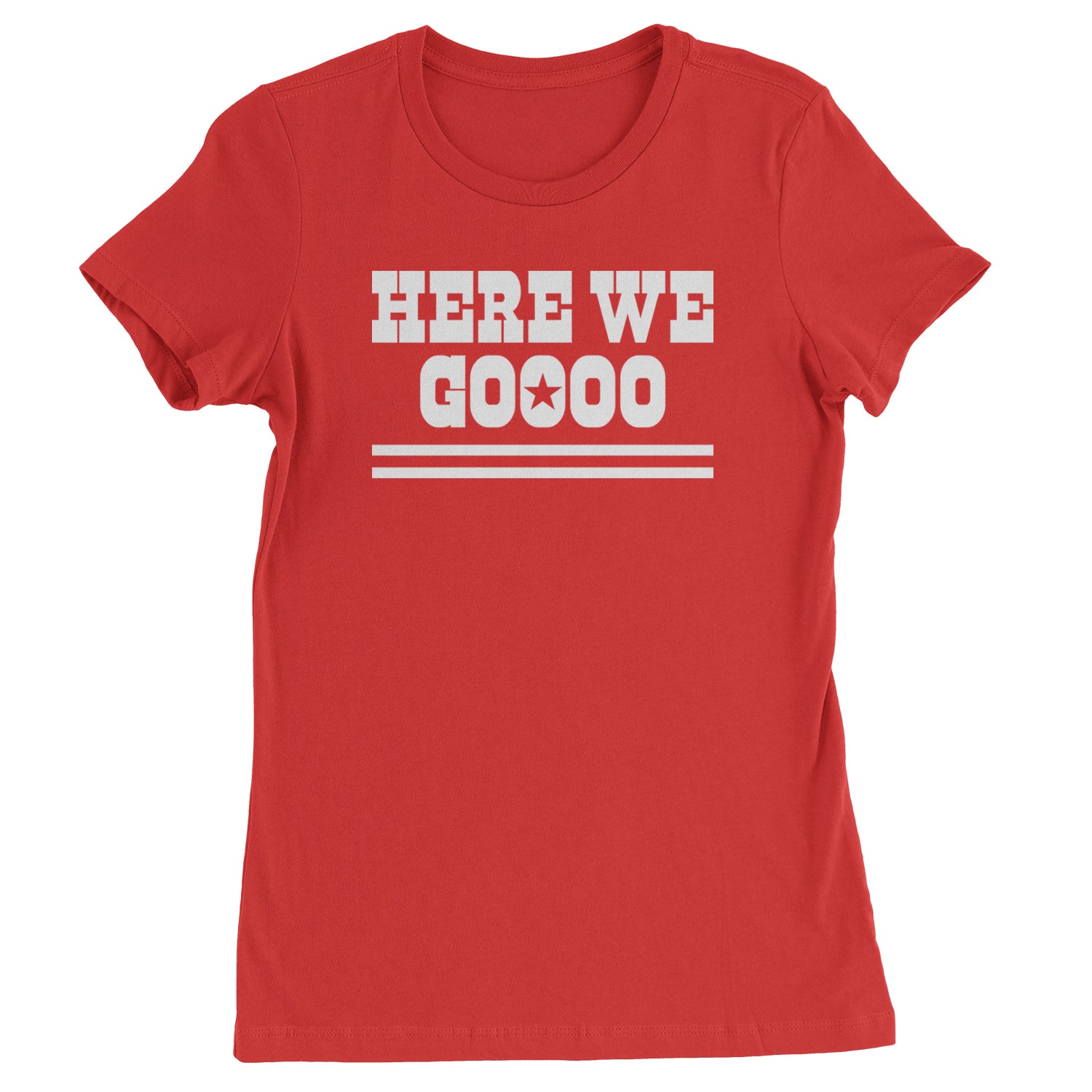 Here We Go Dem Boys Dallas Football Womens T-shirt Red