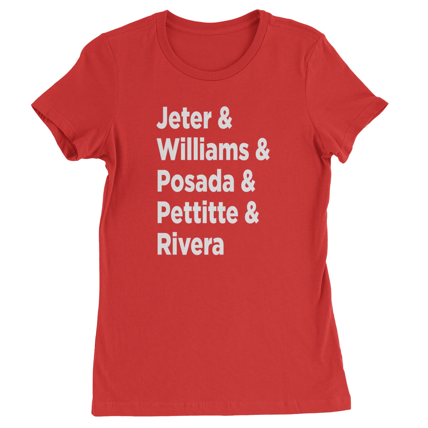 Jeter & Williams & Posada & Pettitte & Rivera Womens T-shirt Red