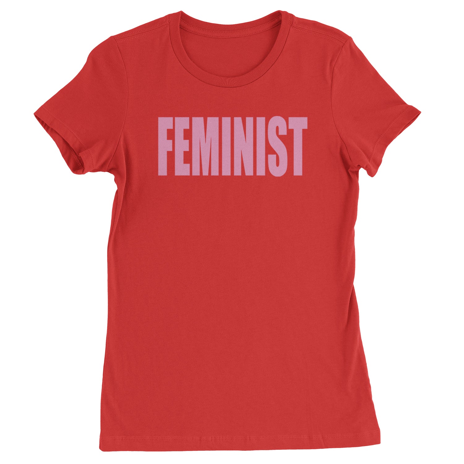 Feminist (Pink Print) Womens T-shirt Red