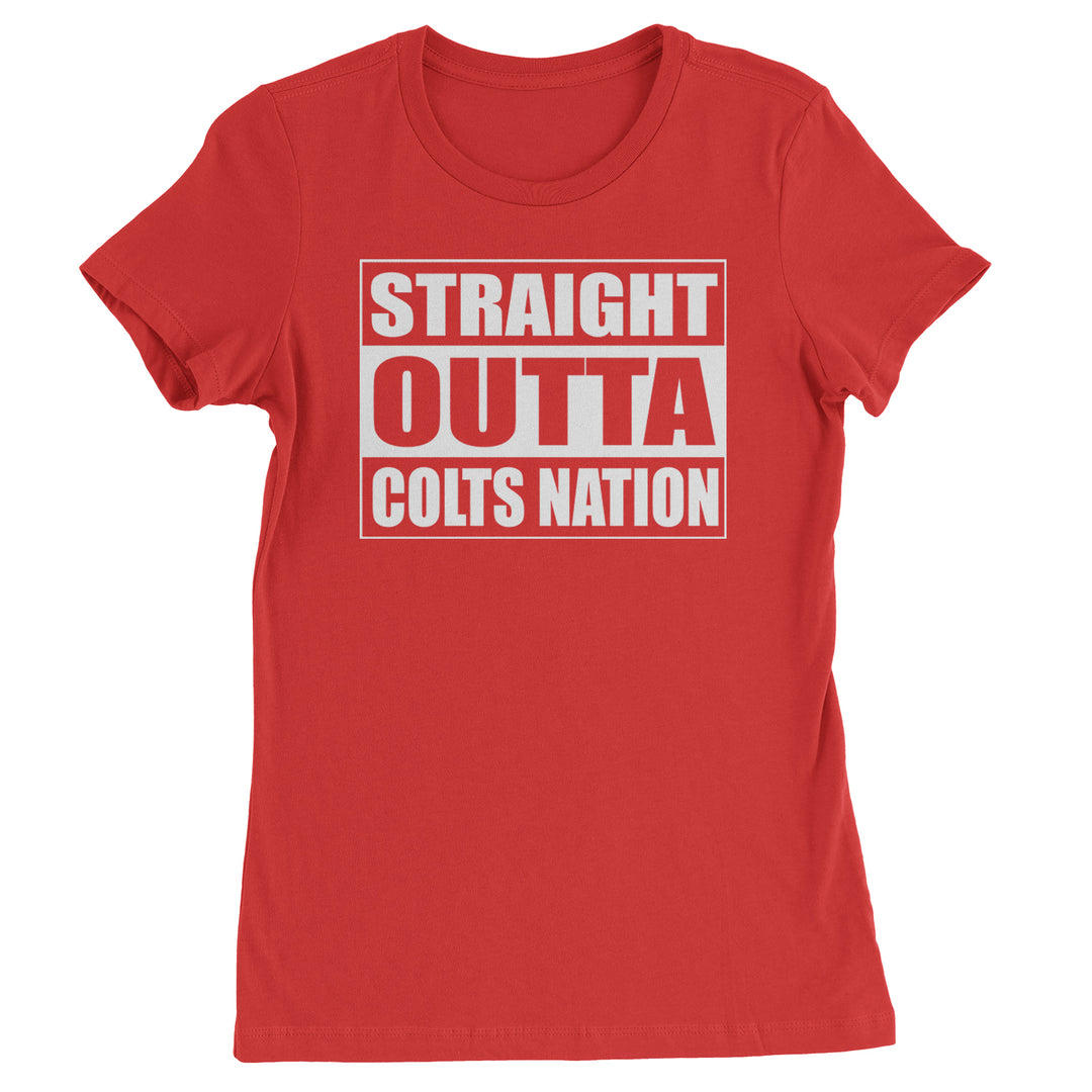 Straight Outta Colts Nation Football  Womens T-shirt Red