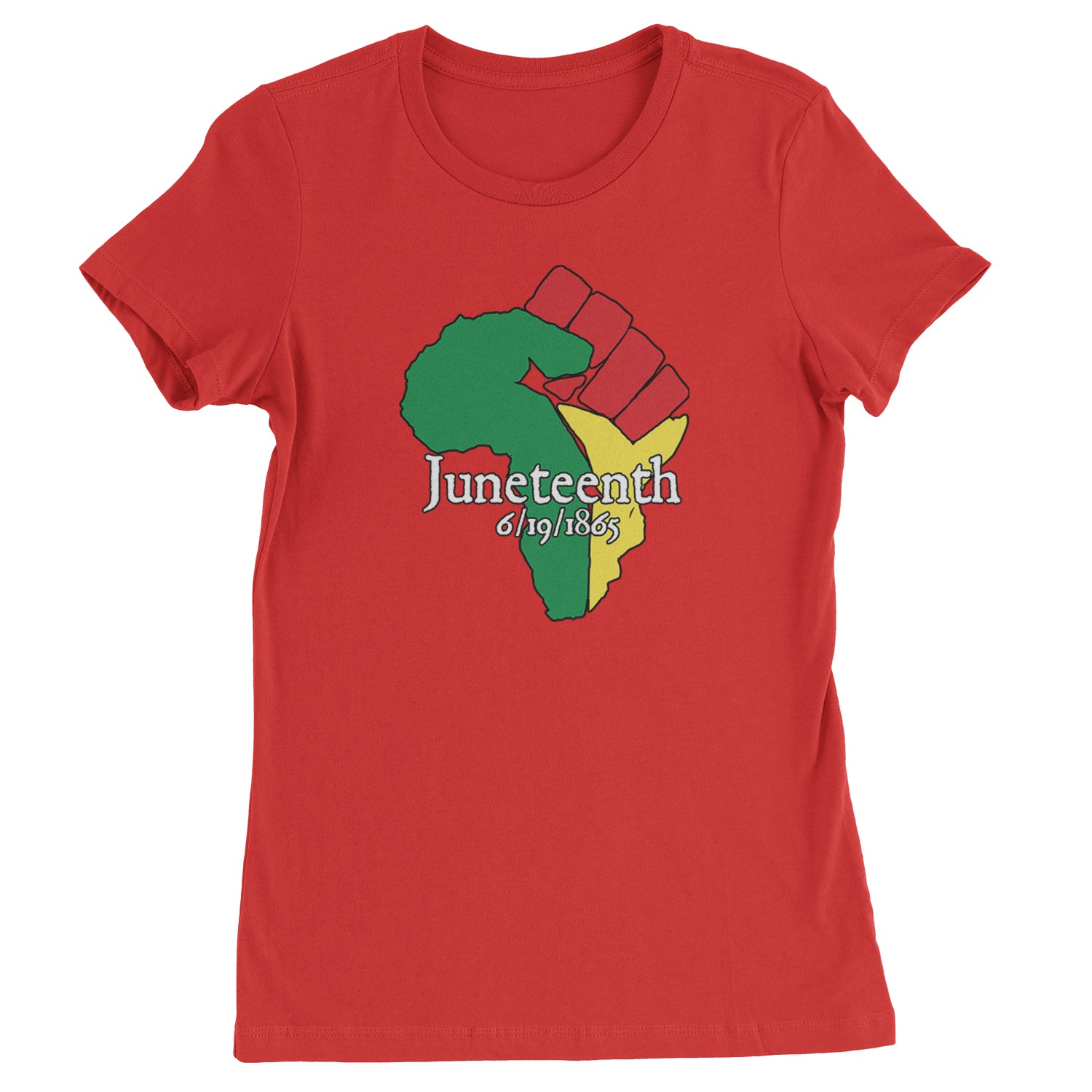 Juneteenth Raised Fist Africa Celebrate Emancipation Day  Womens T-shirt Red