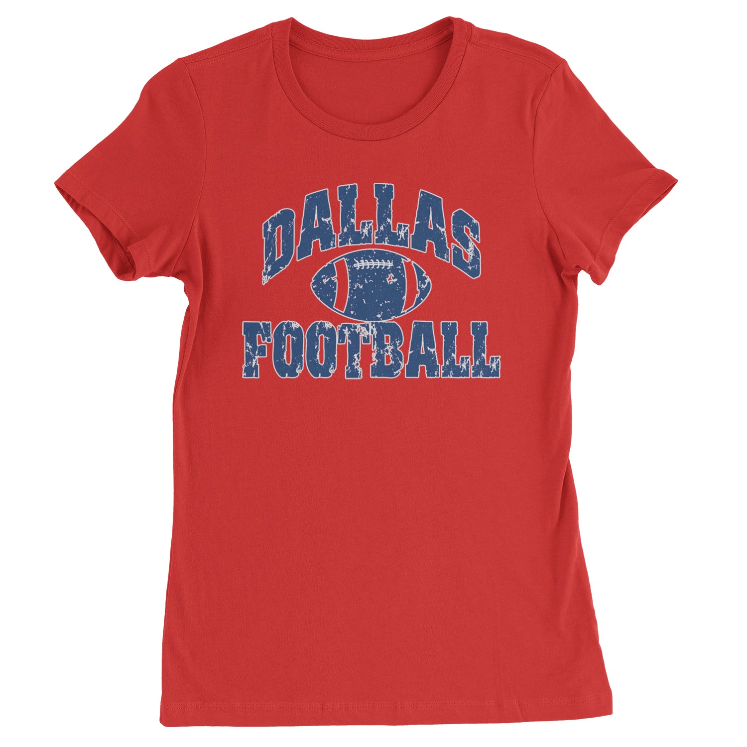 Dallas Distressed Football Womens T-shirt Red