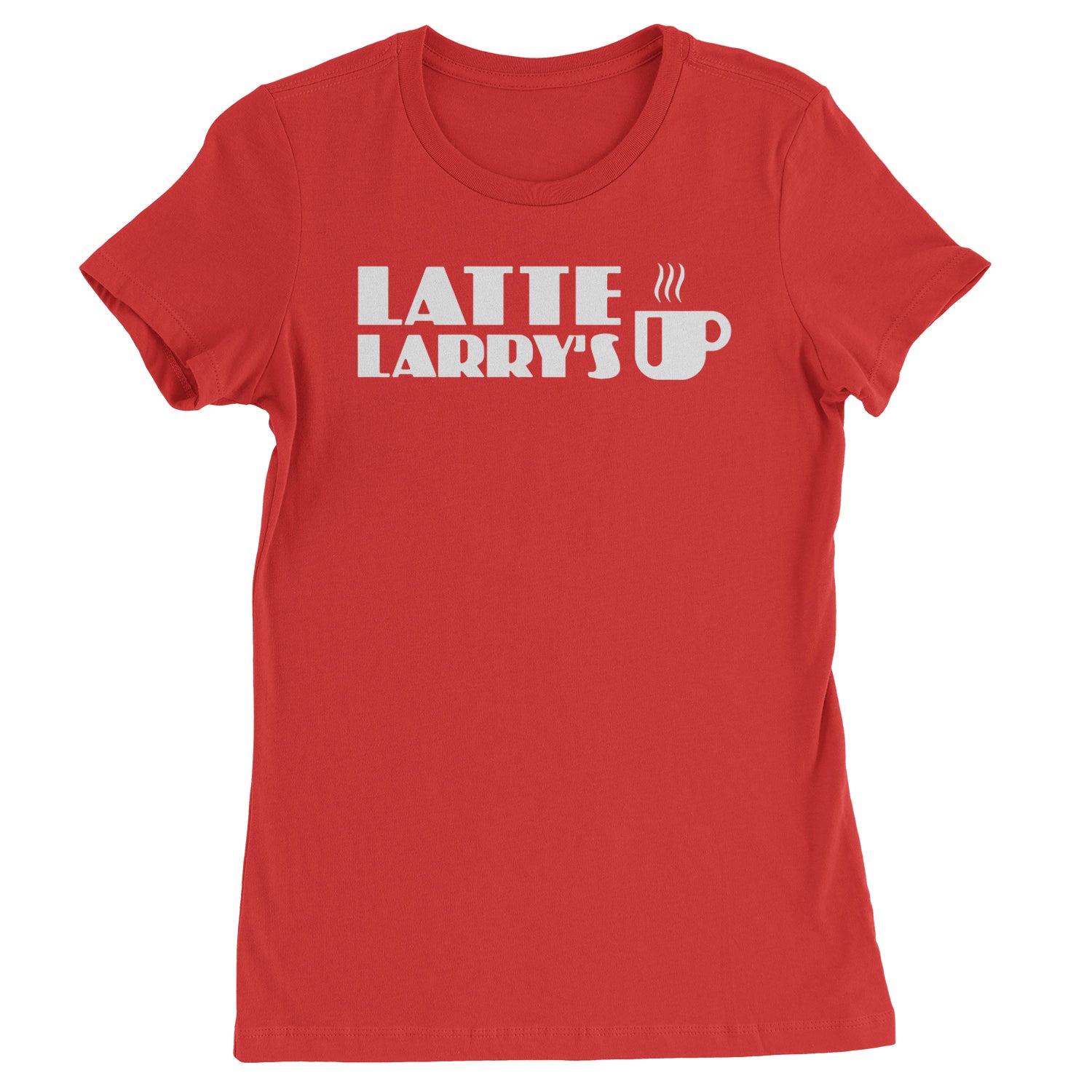 Latte Larry's Enthusiastic Coffee Womens T-shirt Red