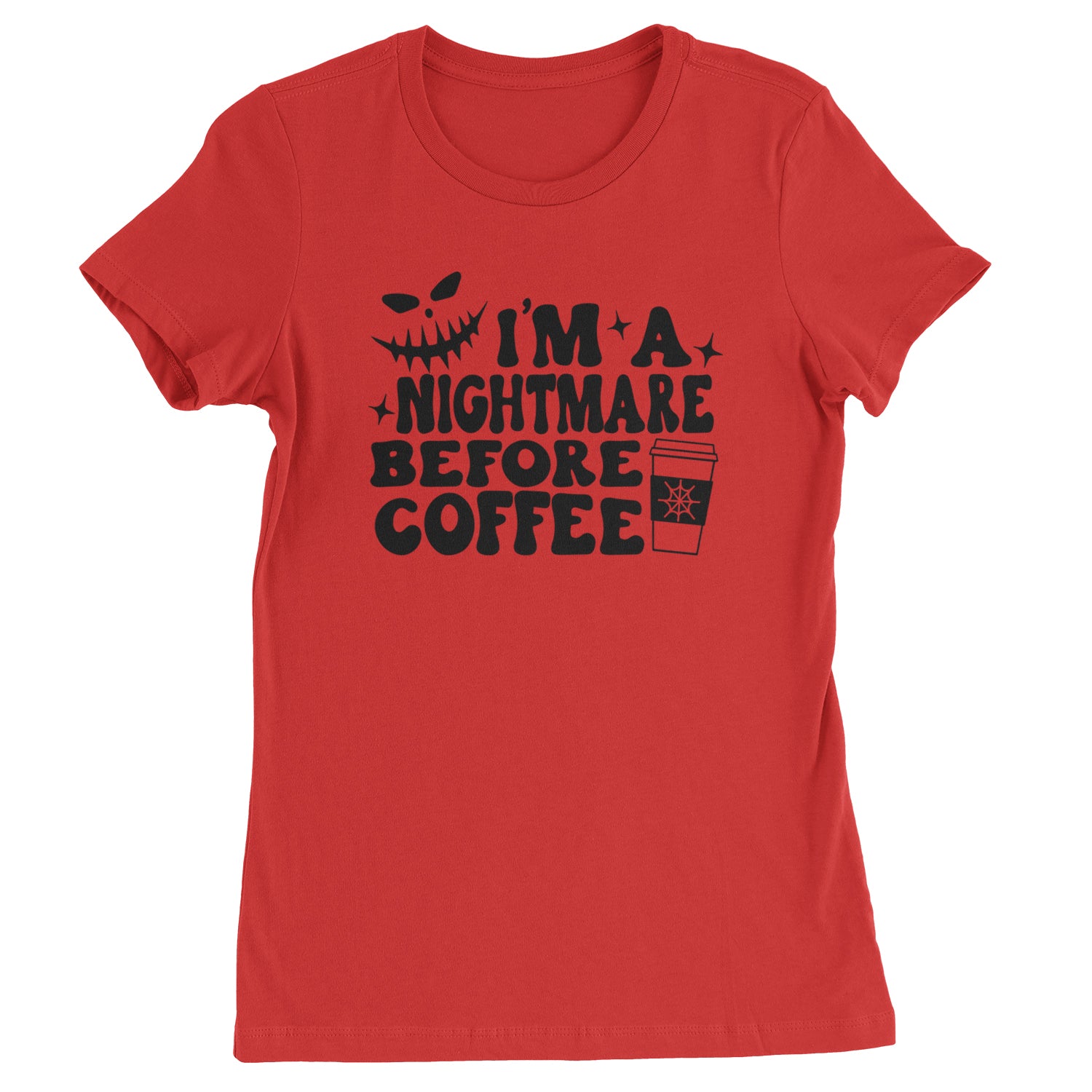 I'm A Nightmare Before Coffee Womens T-shirt Red