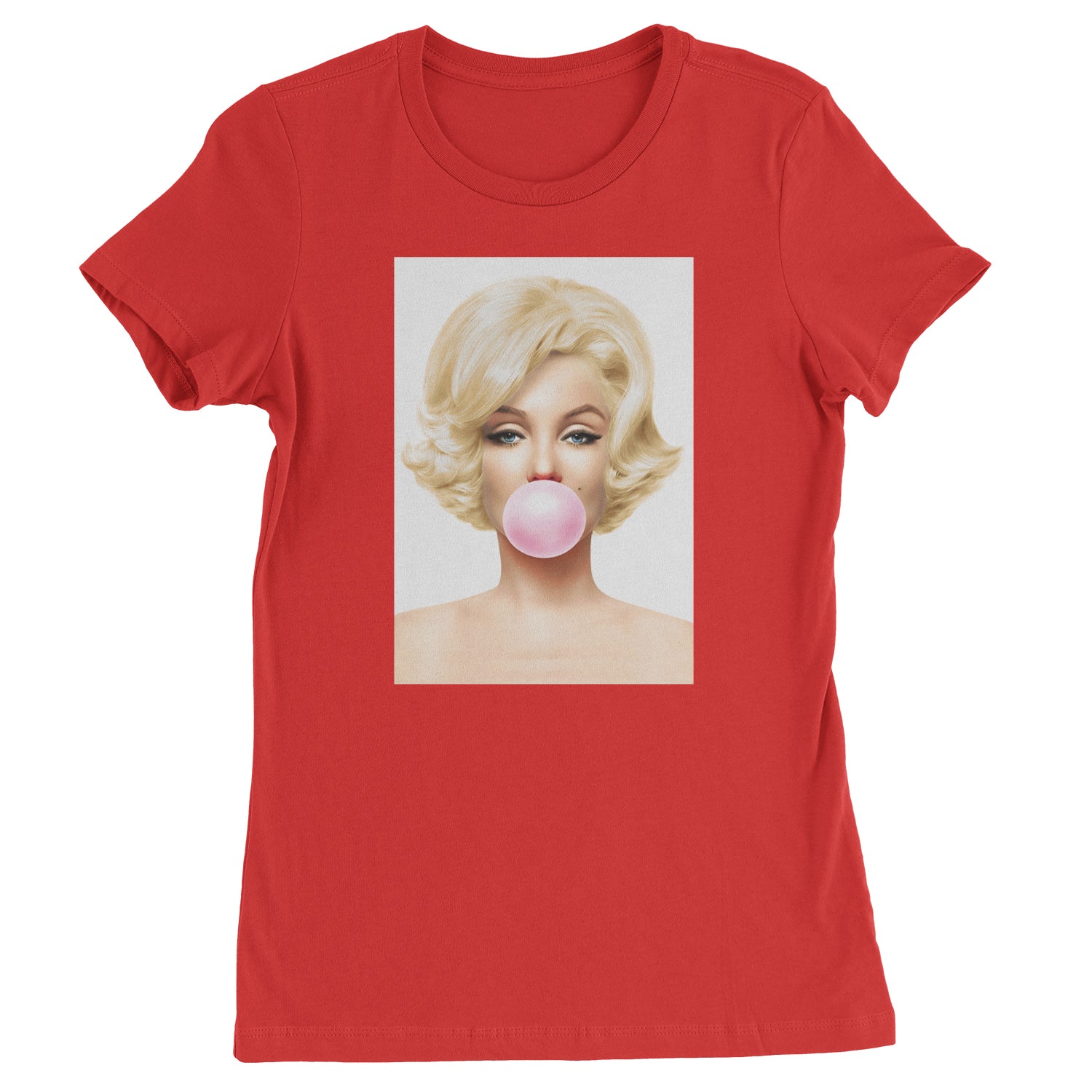 Ms. Monroe Pink Bubble Gum American Icon Womens T-shirt Red