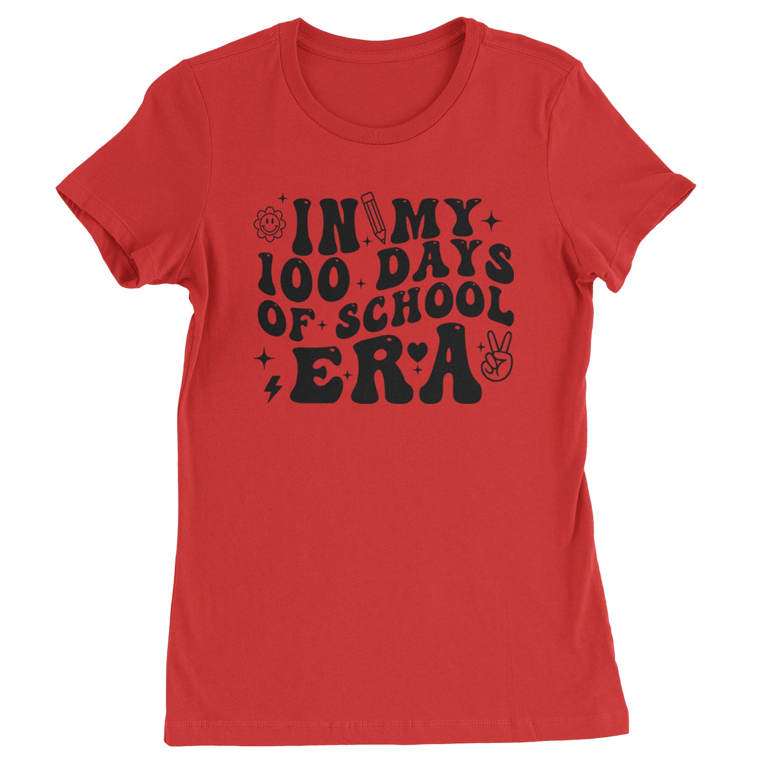 In My 100 Days Of School Era Womens T-shirt Red