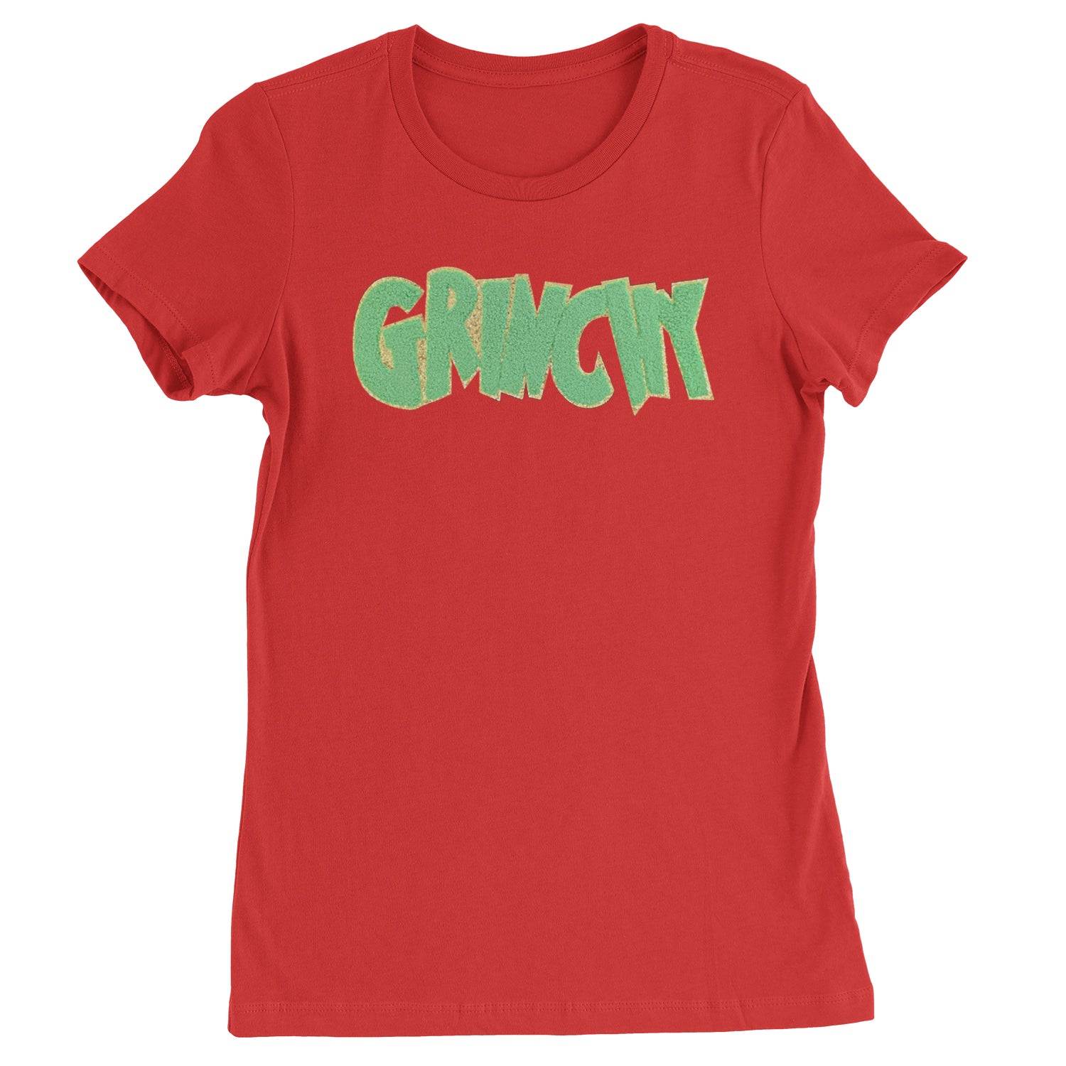 Green Gr-nchy Chenille Patch  Womens T-shirt Red