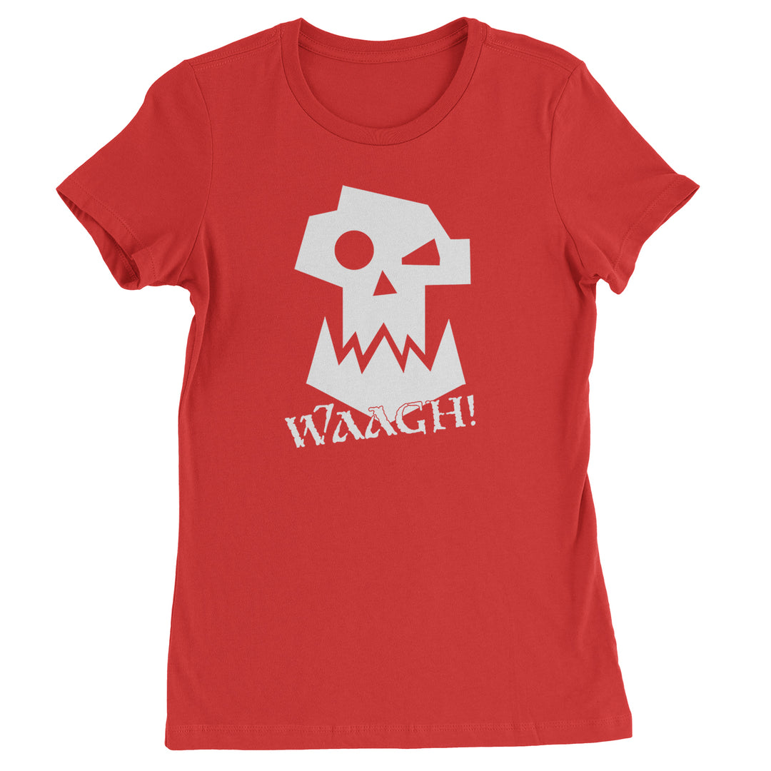 Women's Heavyweight Cotton T-Shirt with chunky skull graphic and distressed "Waaagh!" wording