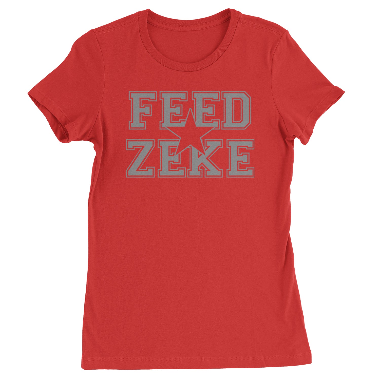 Feed Zeke Football  Womens T-shirt Red