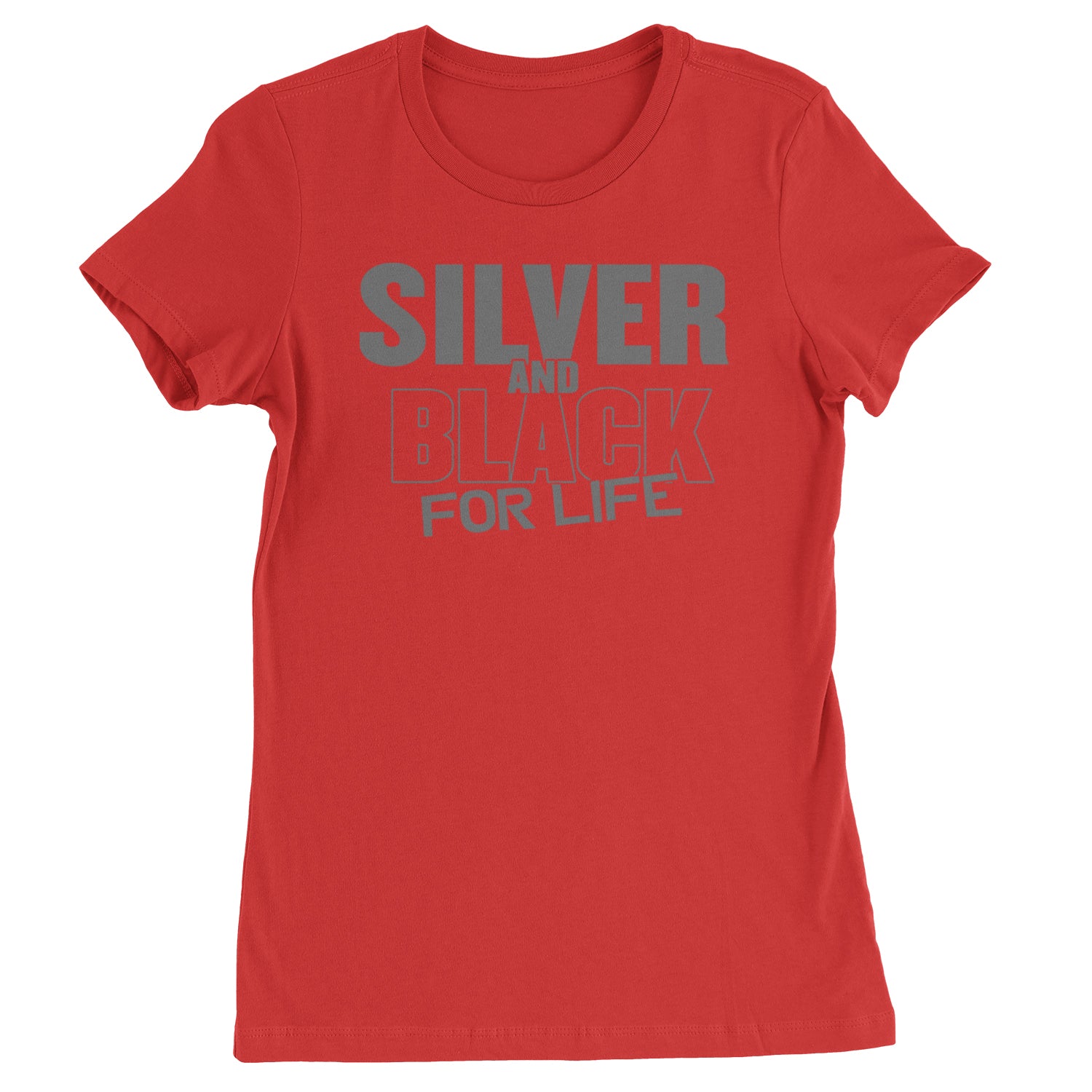 Silver And Black For Life Football Fan Womens T-shirt Red