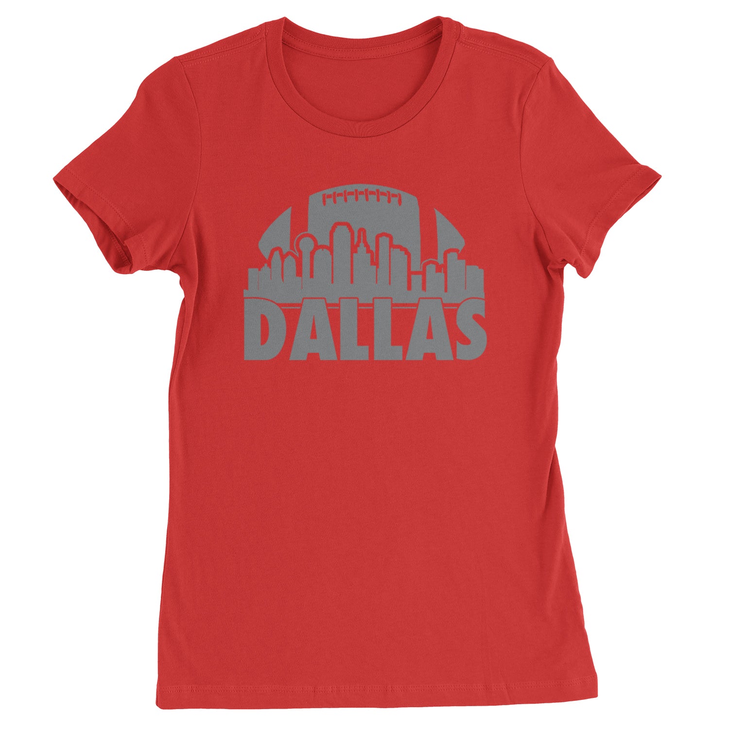 Dallas Texas Skyline Womens T-shirt Red