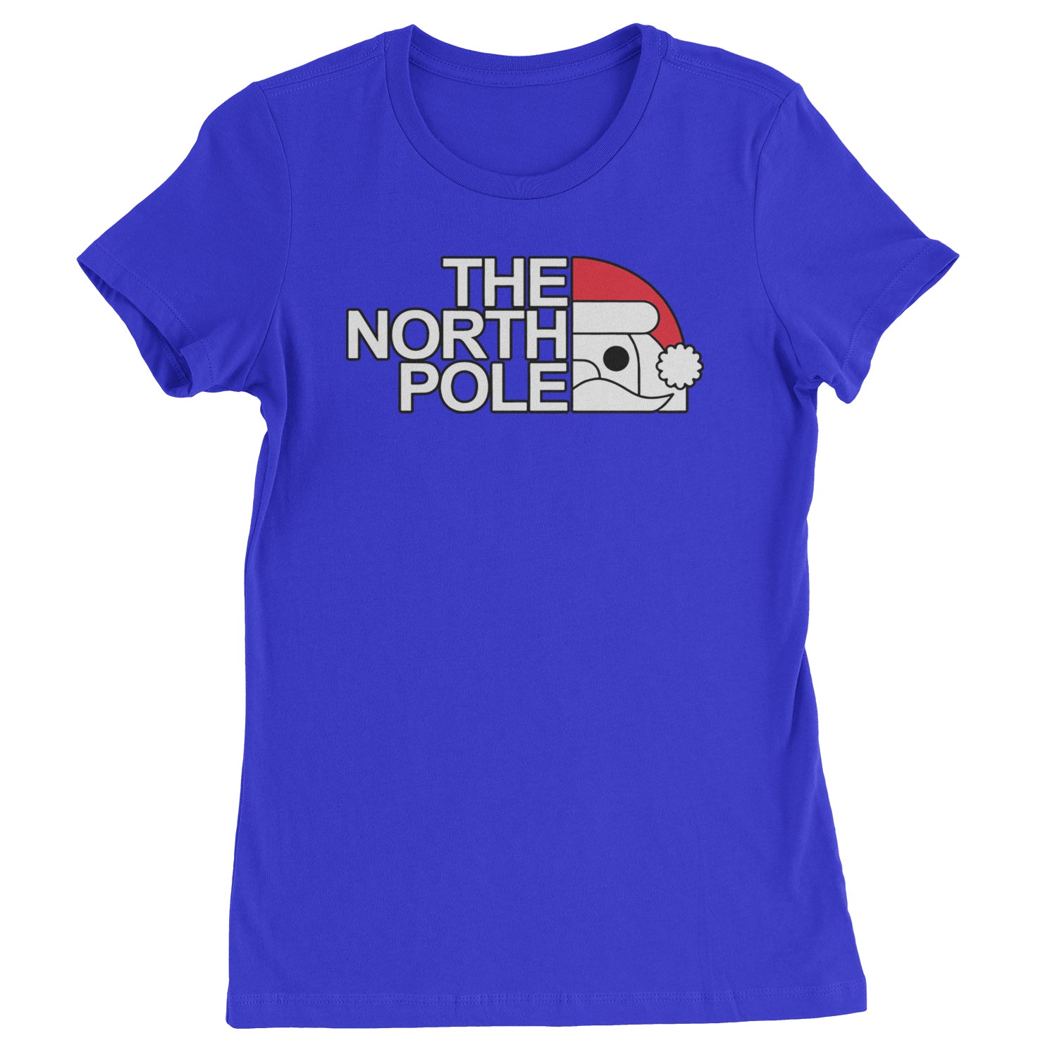 The North Pole Santa Face  Womens T-shirt Royal Blue