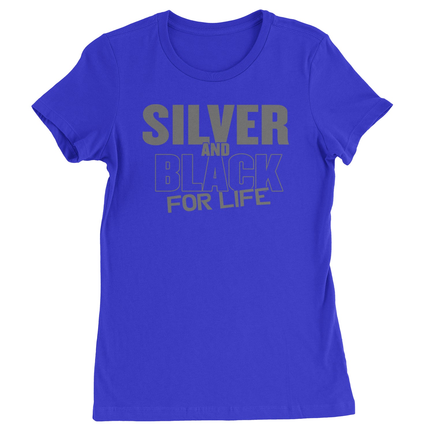 Silver And Black For Life Football Fan Womens T-shirt Royal Blue