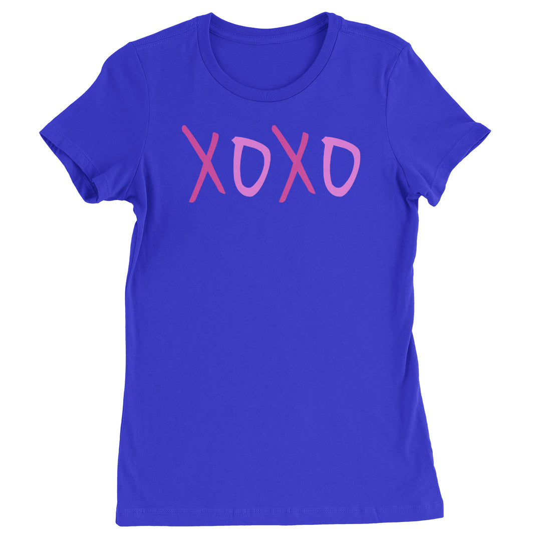XOXO Pink Print  Womens T-shirt Royal Blue