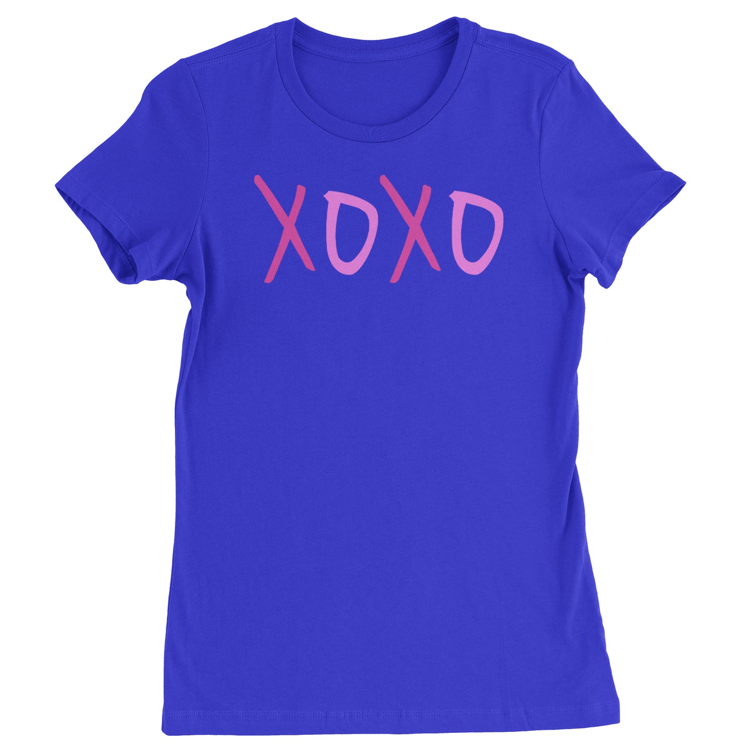 XOXO Pink Print  Womens T-shirt Royal Blue