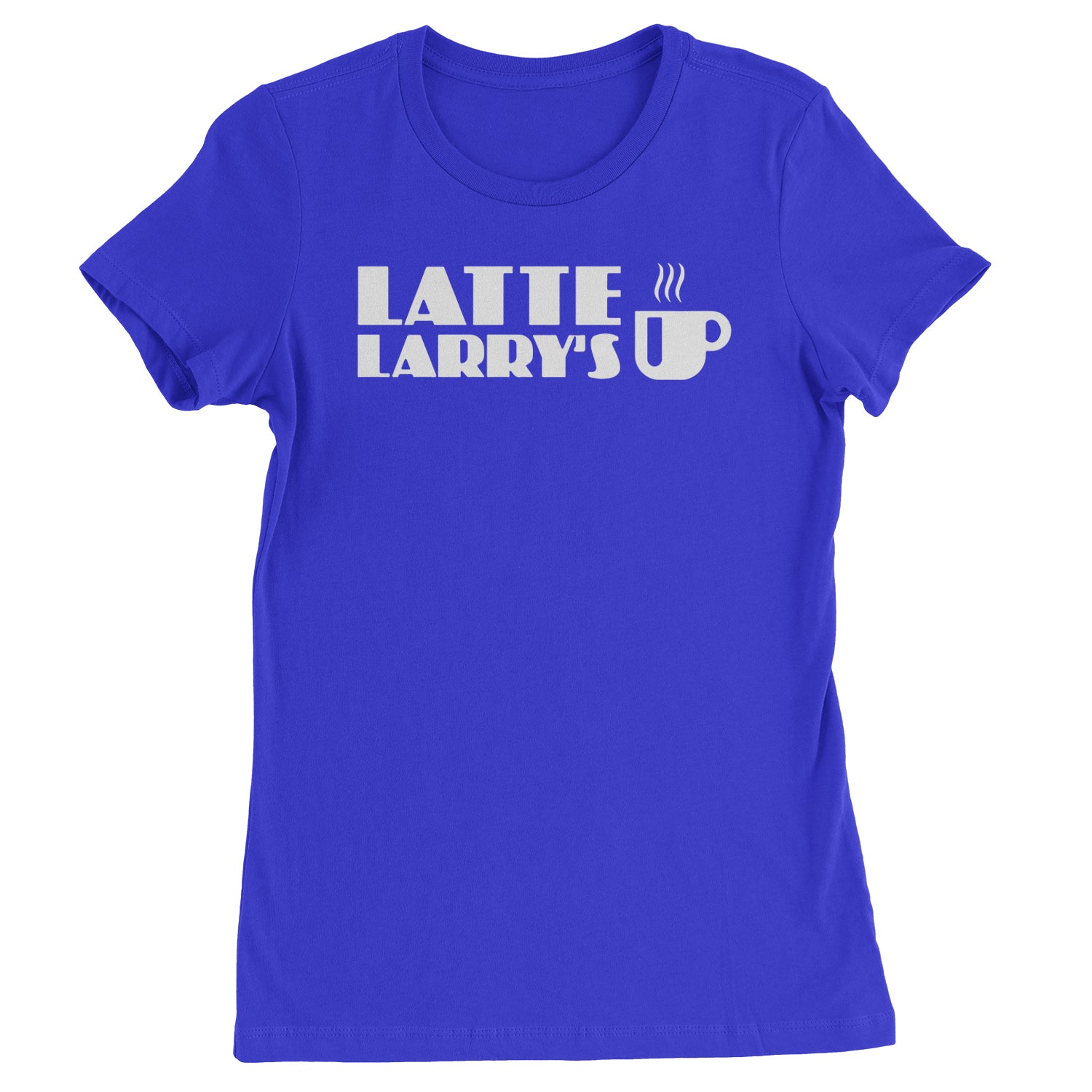 Latte Larry's Enthusiastic Coffee Womens T-shirt Royal Blue