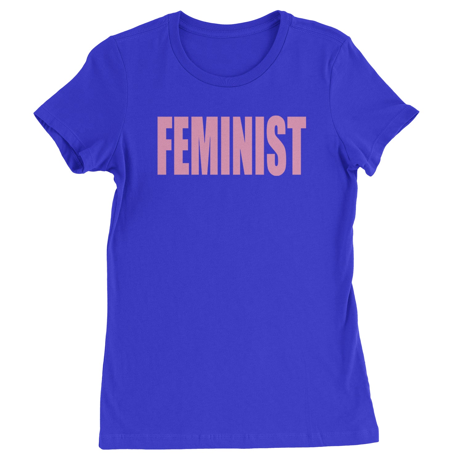 Feminist (Pink Print) Womens T-shirt Royal Blue