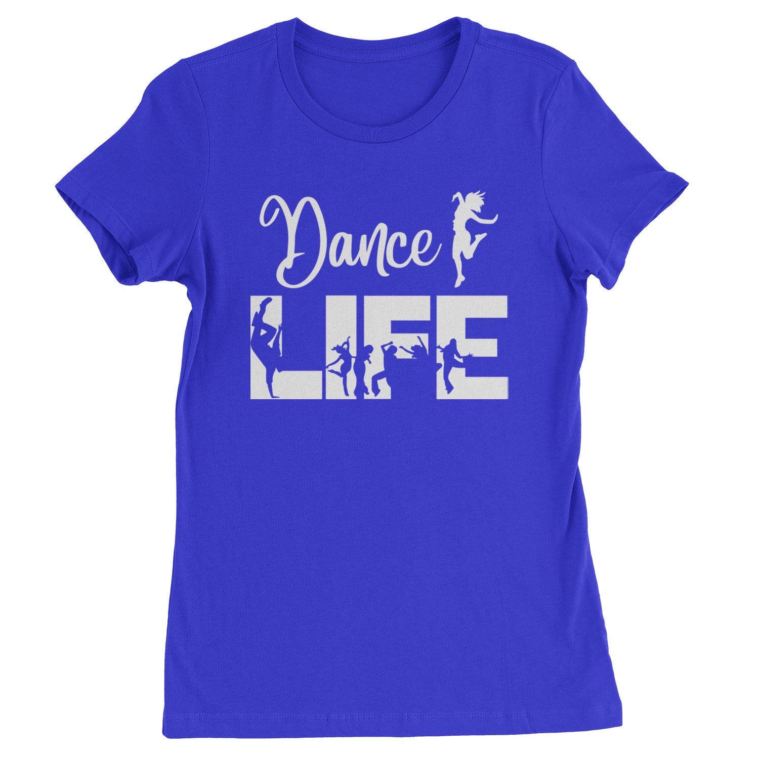 Dance Life Silhouette Dancers Womens T-shirt Royal Blue