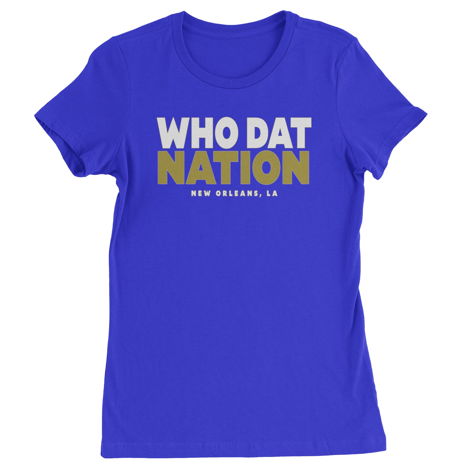 New Orleans Who Dat Nation Womens T-shirt Royal Blue